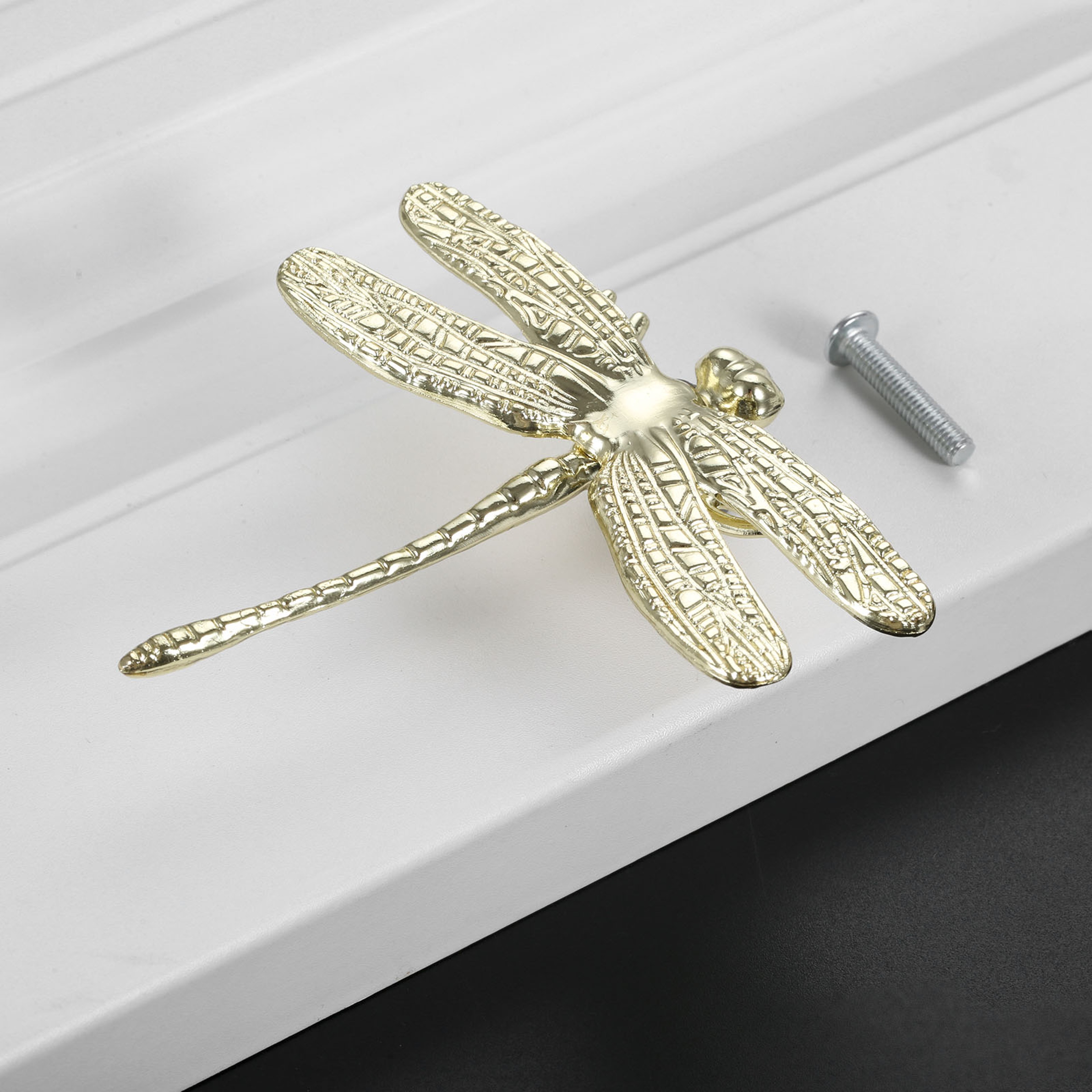 Brass Dragonfly Cabinet Knob Decorative Single Hole Drawer Pull – view 4