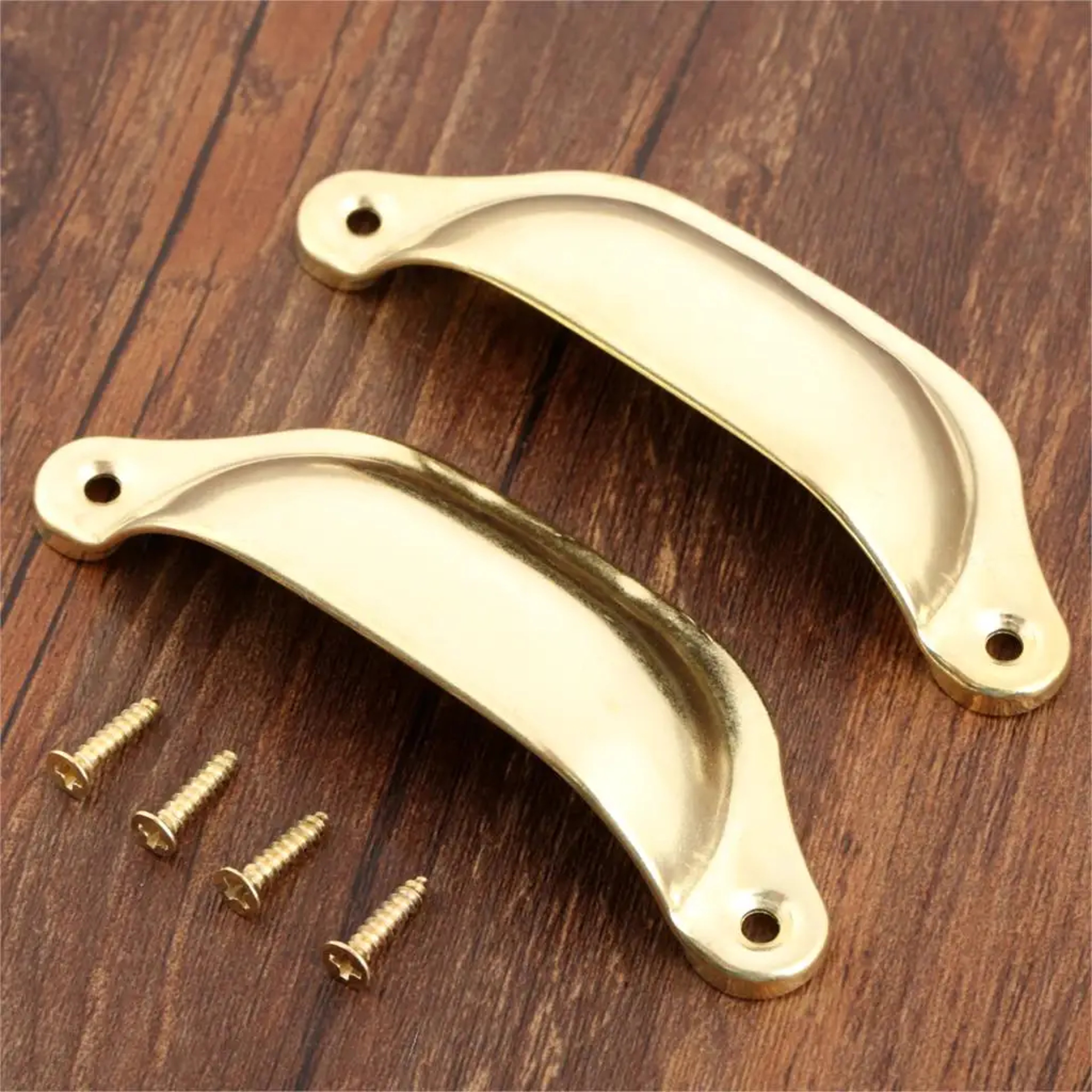 Vintage Shell Cabinet Drawer Pulls Set With Screws Antique Brass Dresser And Cupboard Handles 8