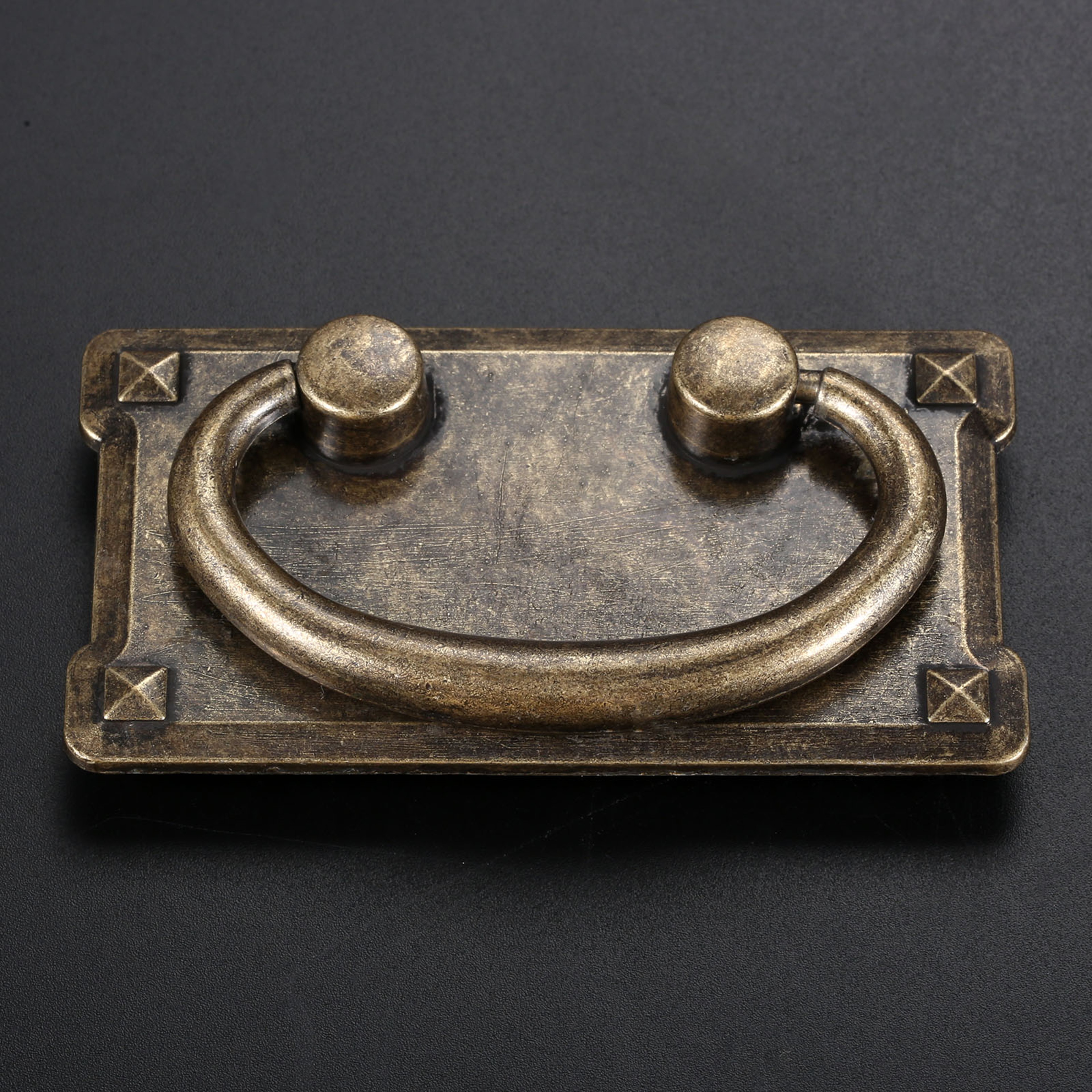 Vintage Ring Pull Handle Antique Bronze Cabinet Drawer Pull – view 1