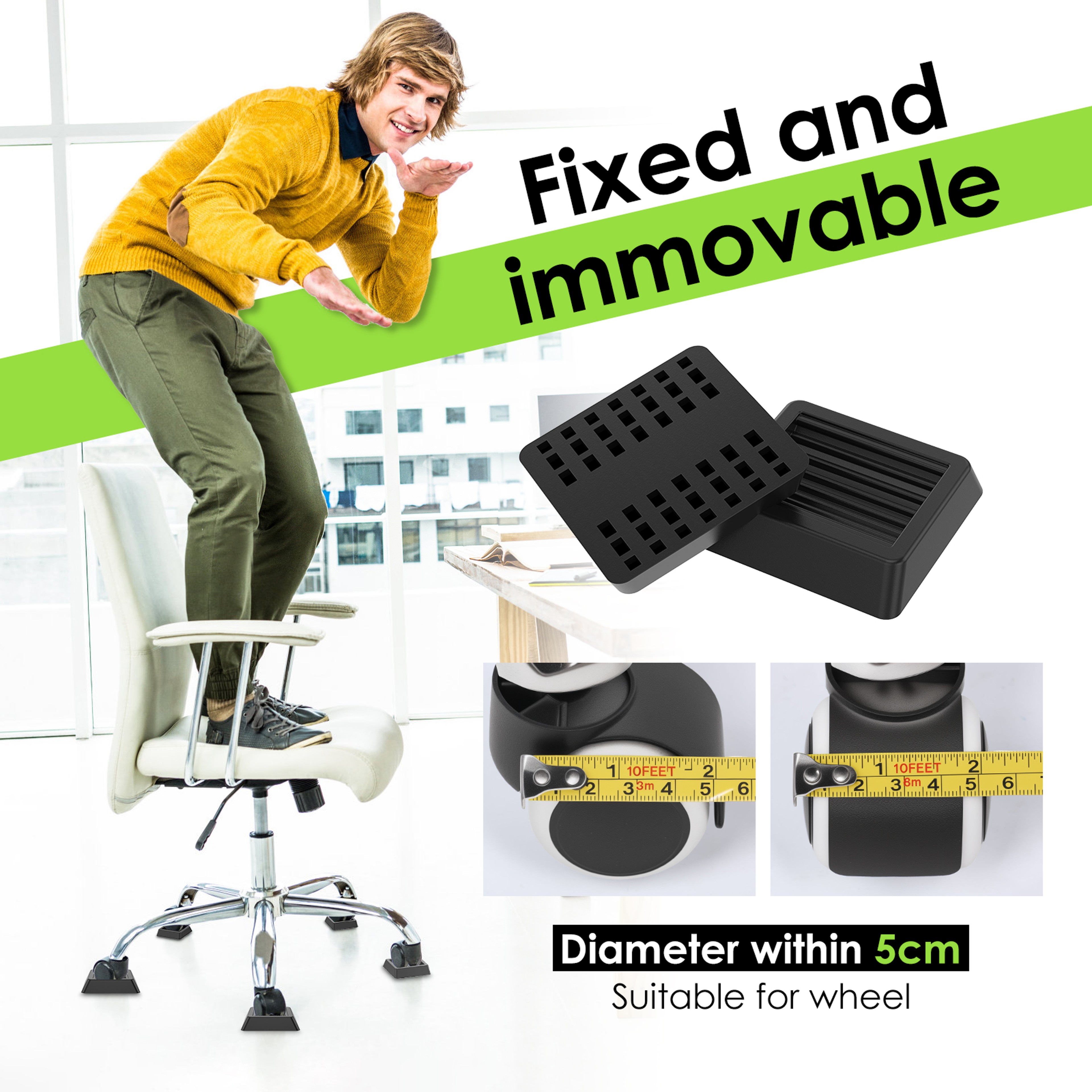 Non Slip Office Chair Wheel Stoppers Caster Cups Floor Protectors Set 4