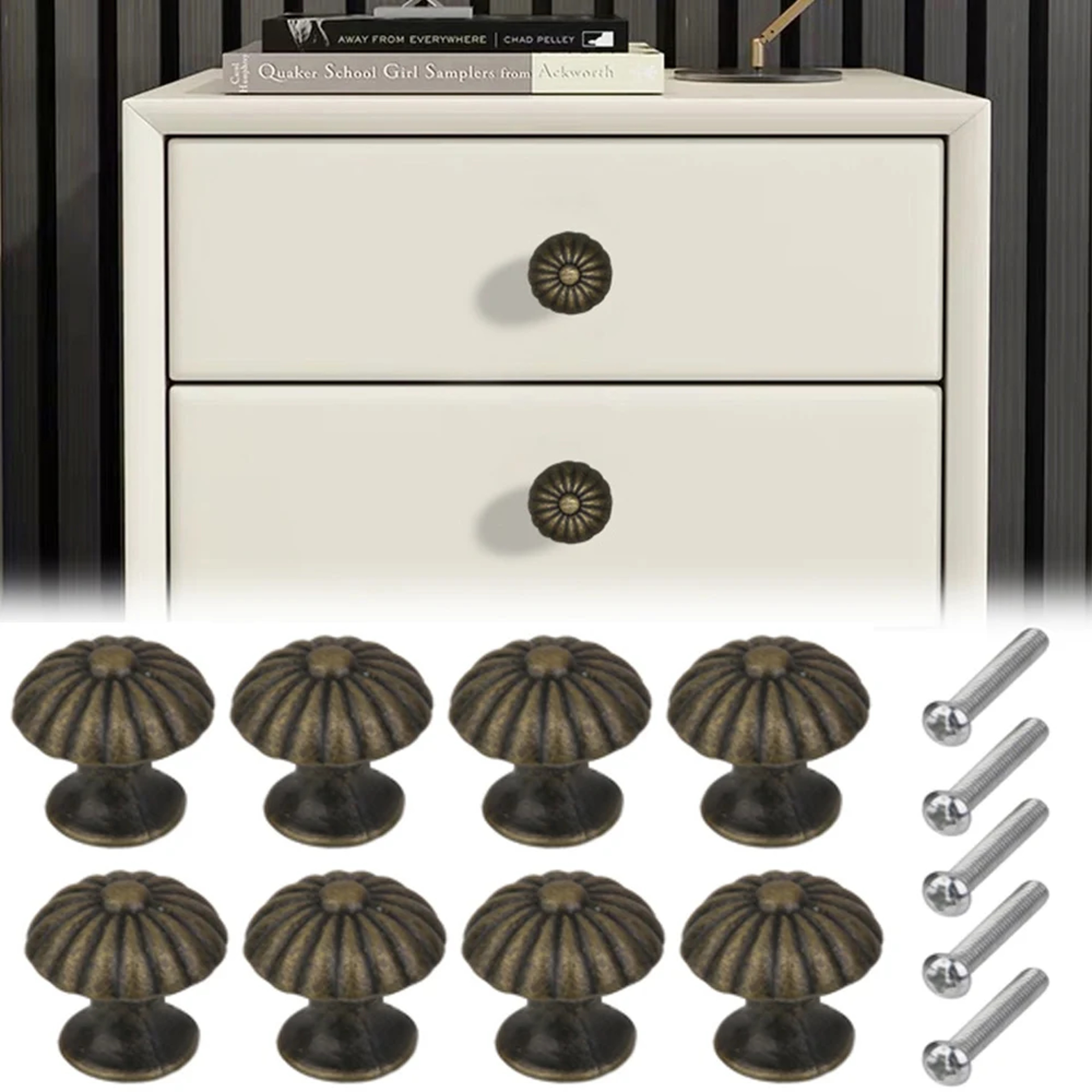 Vintage Wooden Drawer Handles Set Antique Cabinet Knobs for Furniture Upgrade – view 1
