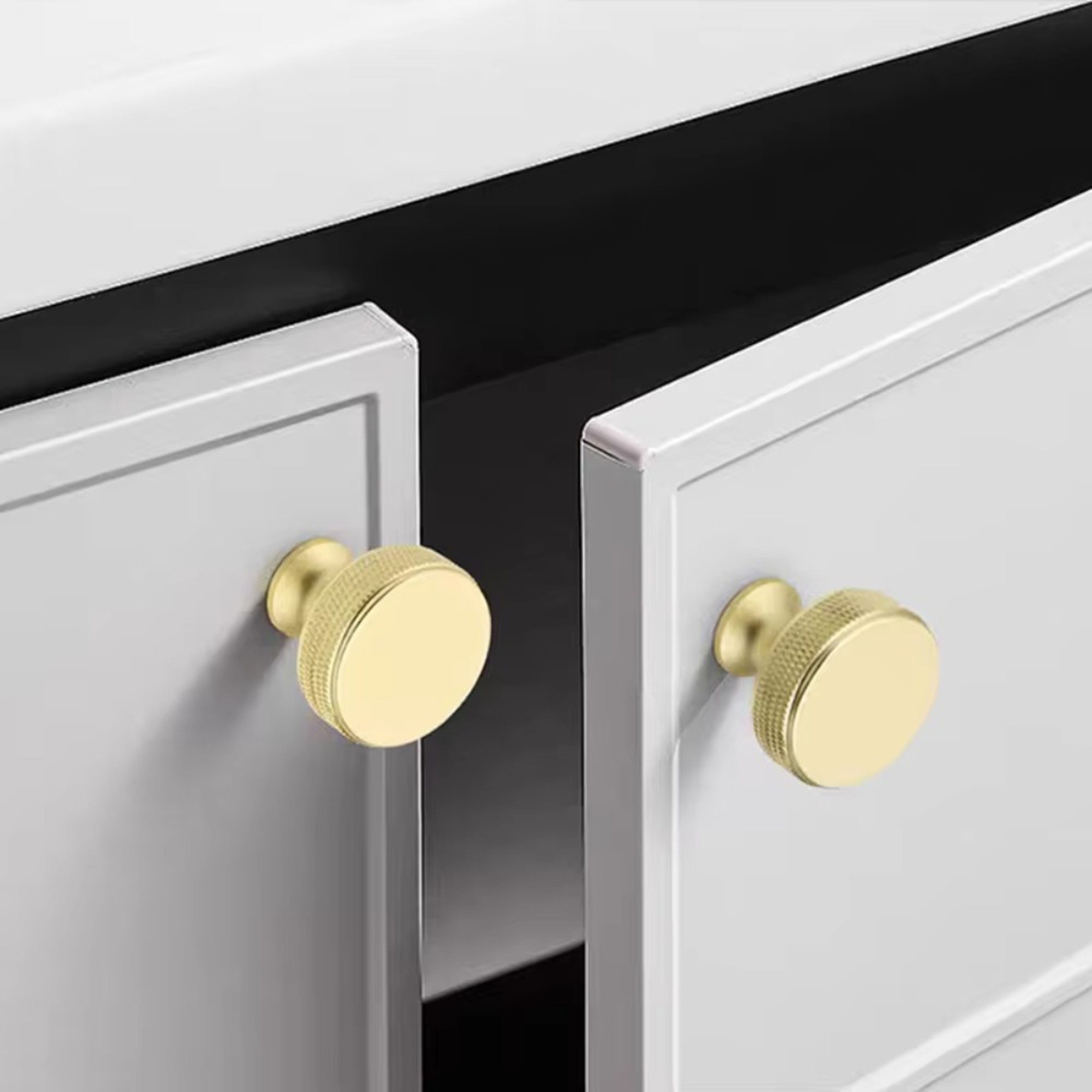 Modern Black Gold Cabinet Knob Round Single Hole Drawer Pull For Cabinets And Dressers 0
