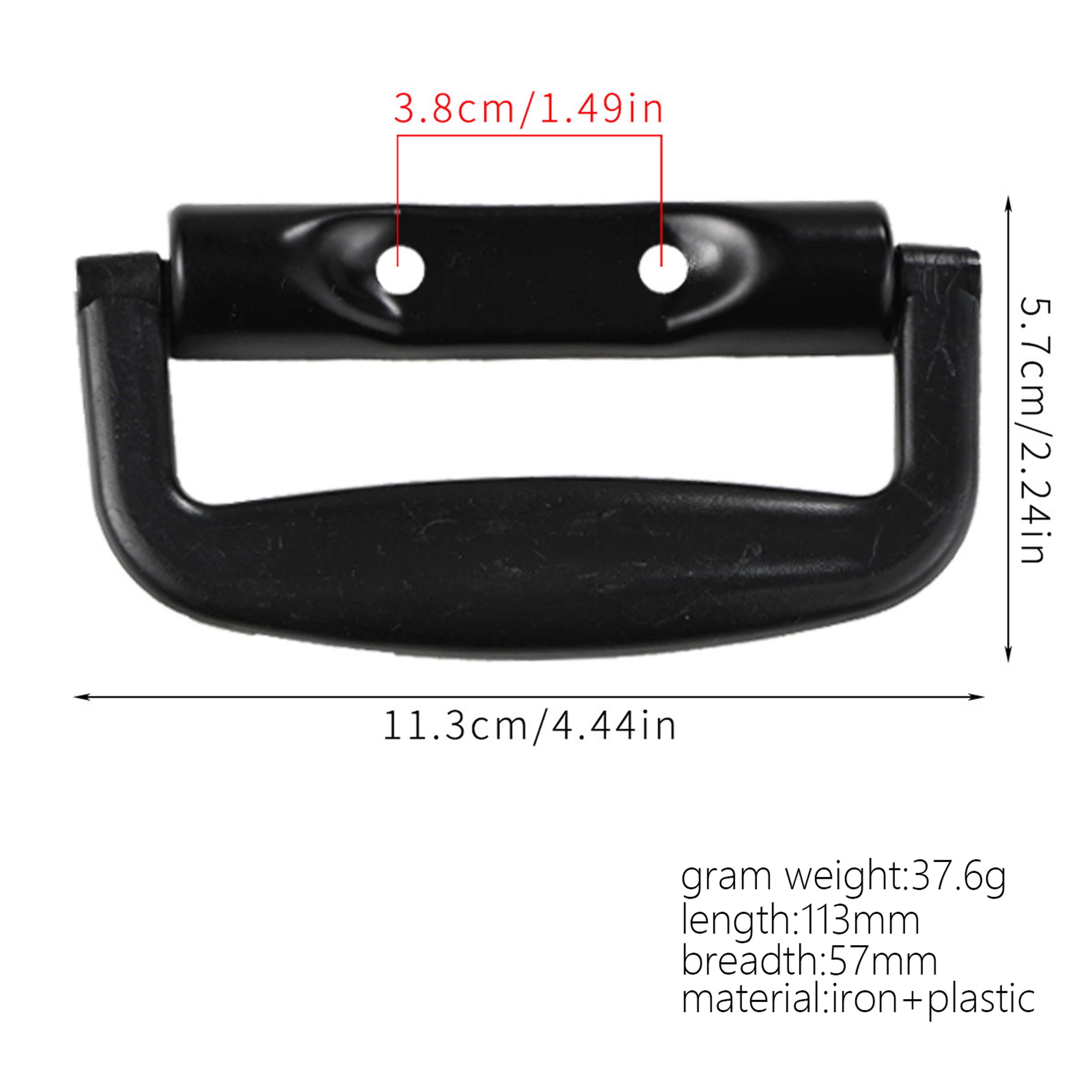 Black Luggage Replacement Handle For Suitcase Repair With Aluminum Case Ends 5