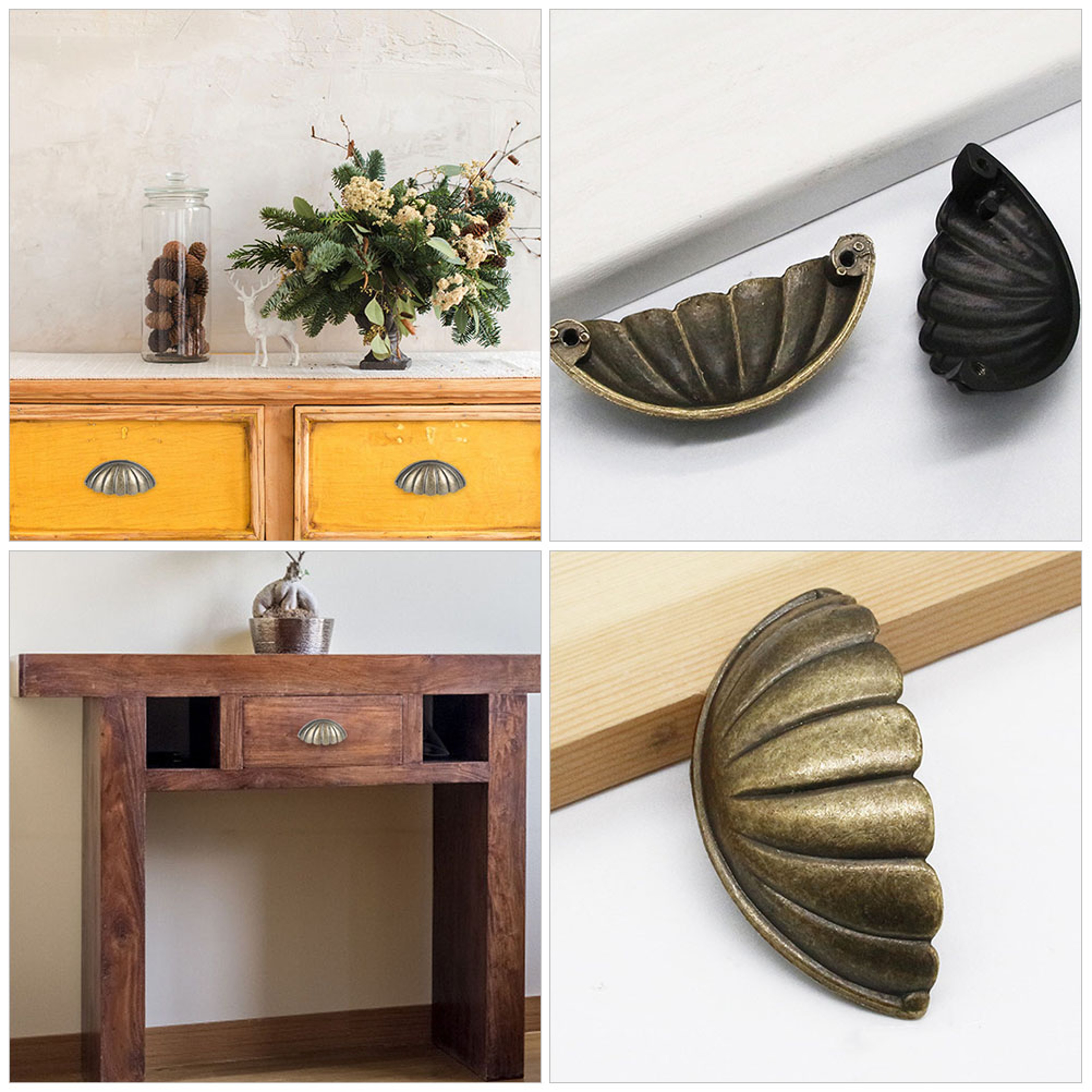 Vintage Shell Drawer Pulls Set Zinc Alloy Cabinet Handles – view 4