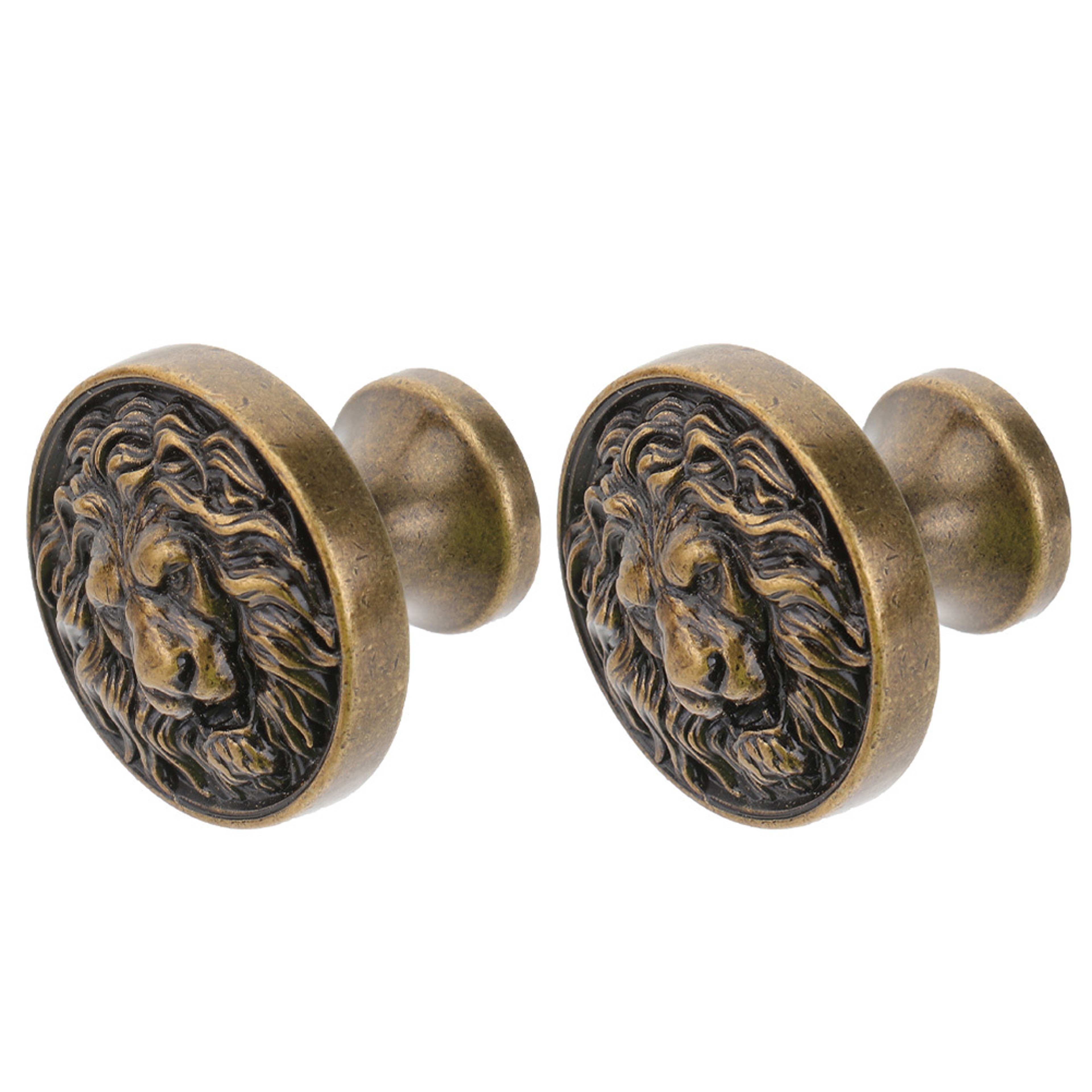 Retro Lion Head Cabinet Knobs Zinc Alloy Drawer Pulls – view 2