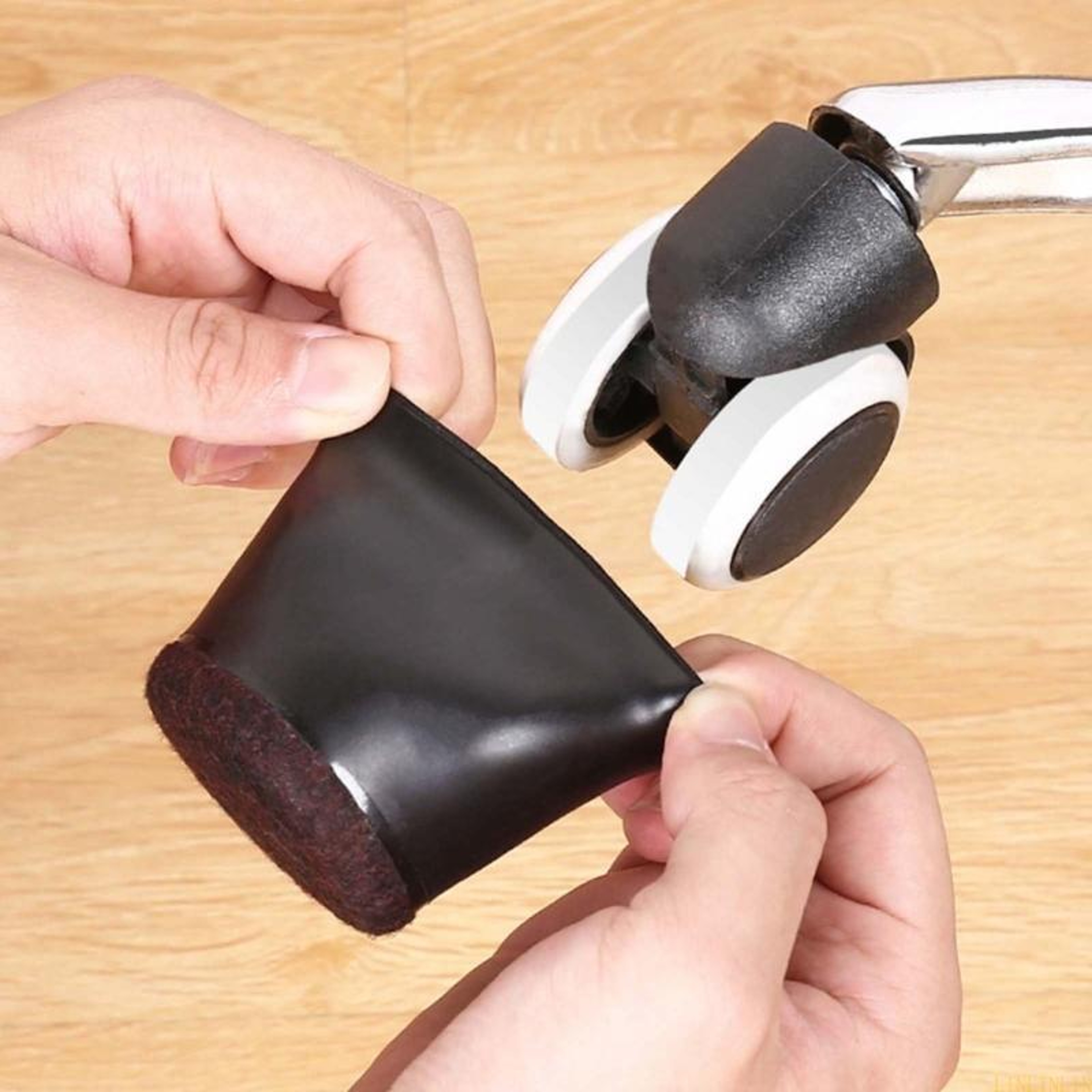Silicone Felt Chair Caster Cups Floor Protectors Set – view 3