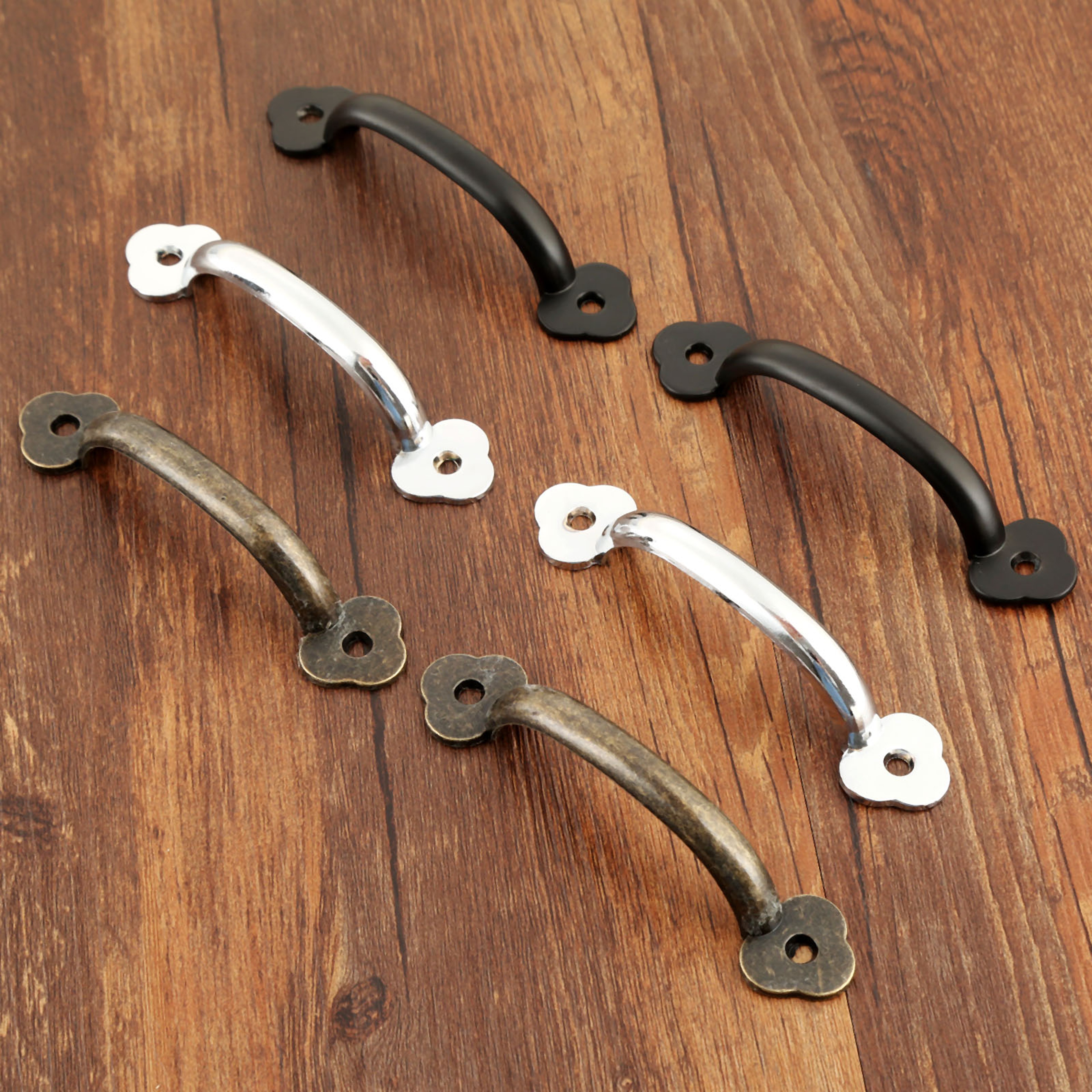 Vintage Wooden Cabinet Pulls Decorative Drawer Handles With Screws 4
