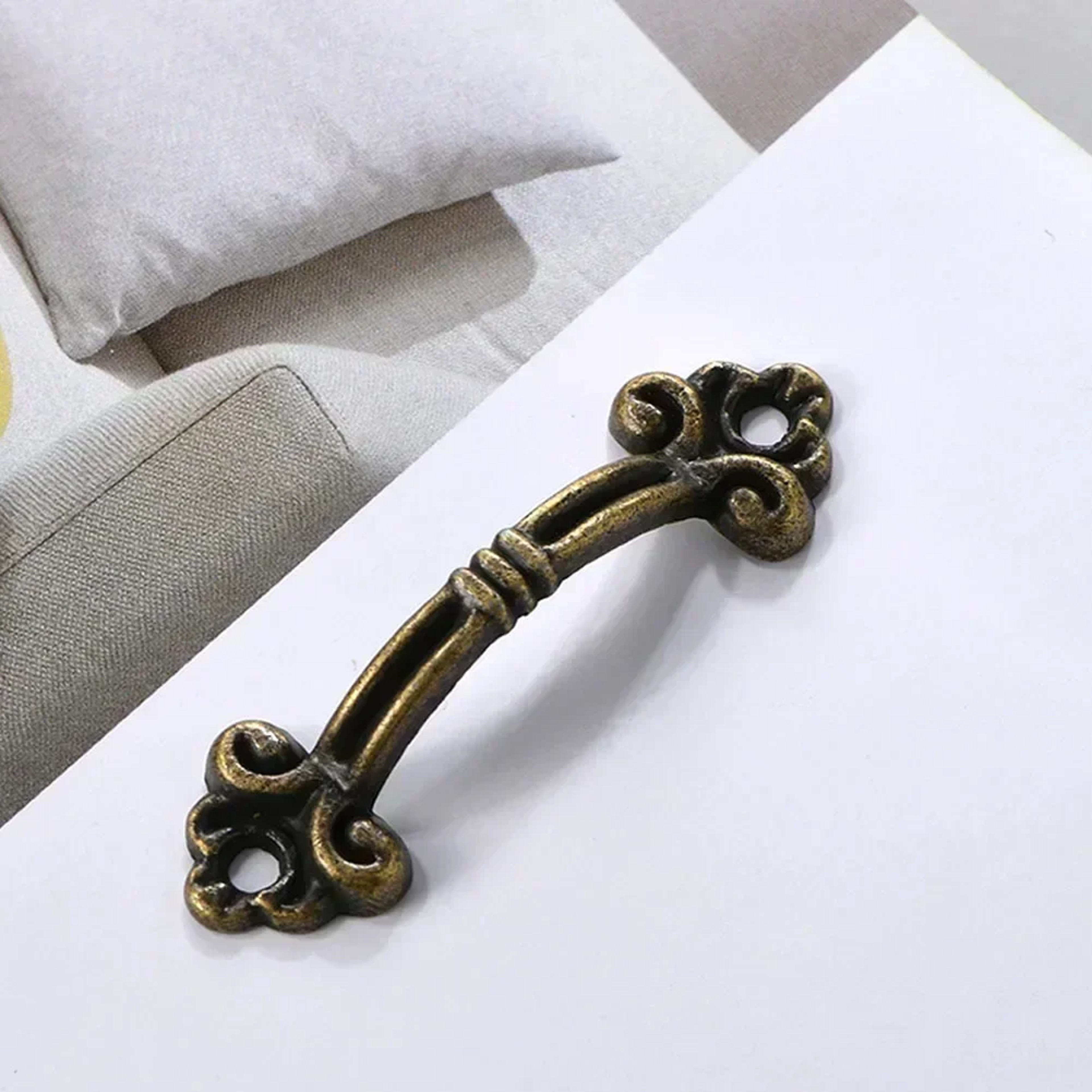 Antique Bronze Jewelry Box Handles Mini Drawer Pulls 0