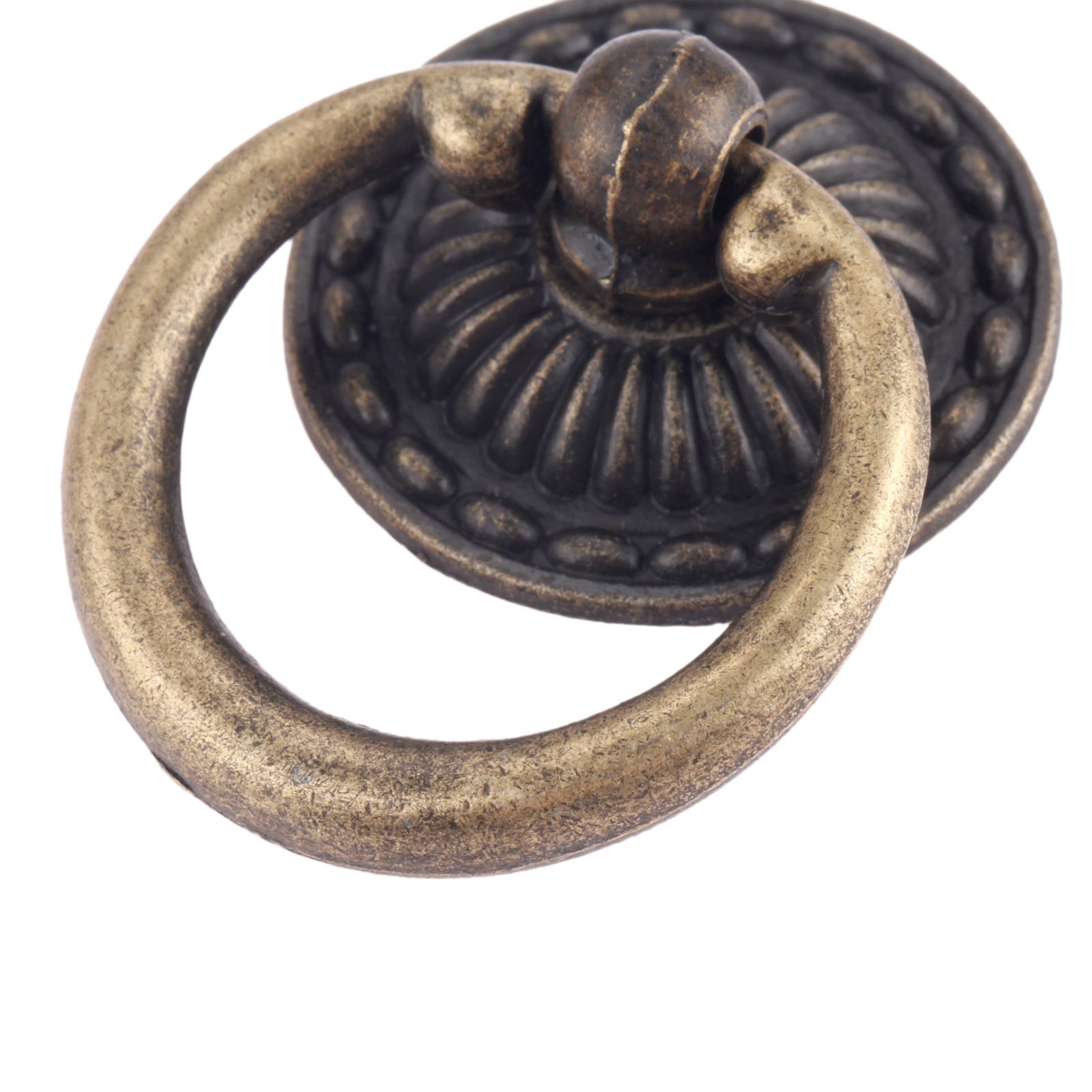 Vintage Antique Bronze Wooden Box Ring Knob Decorative Cabinet Handles with Screw, Perfect for Doors & Furniture – view 1