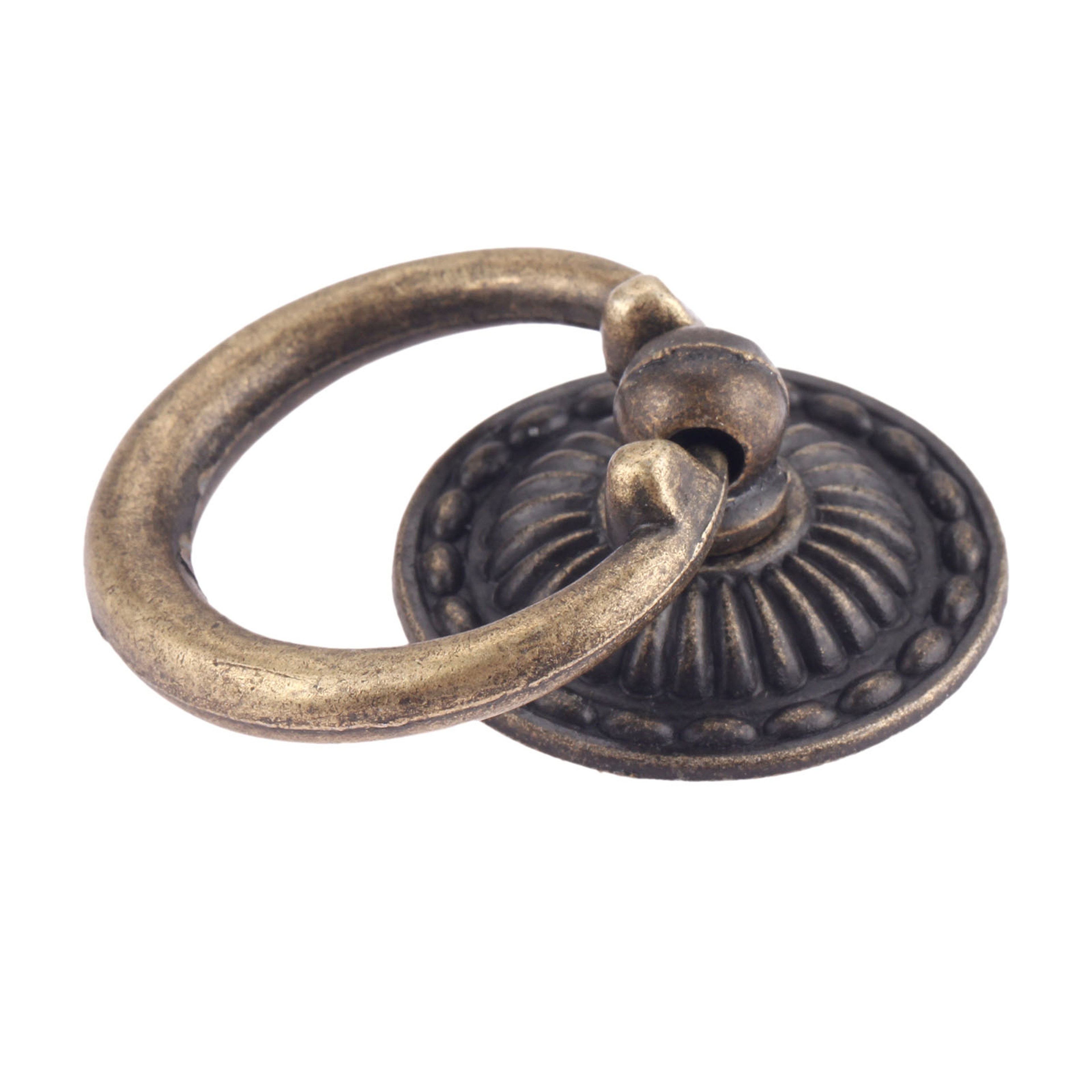Vintage Antique Bronze Wooden Box Ring Knob Decorative Cabinet Handles with Screw, Perfect for Doors & Furniture – view 5