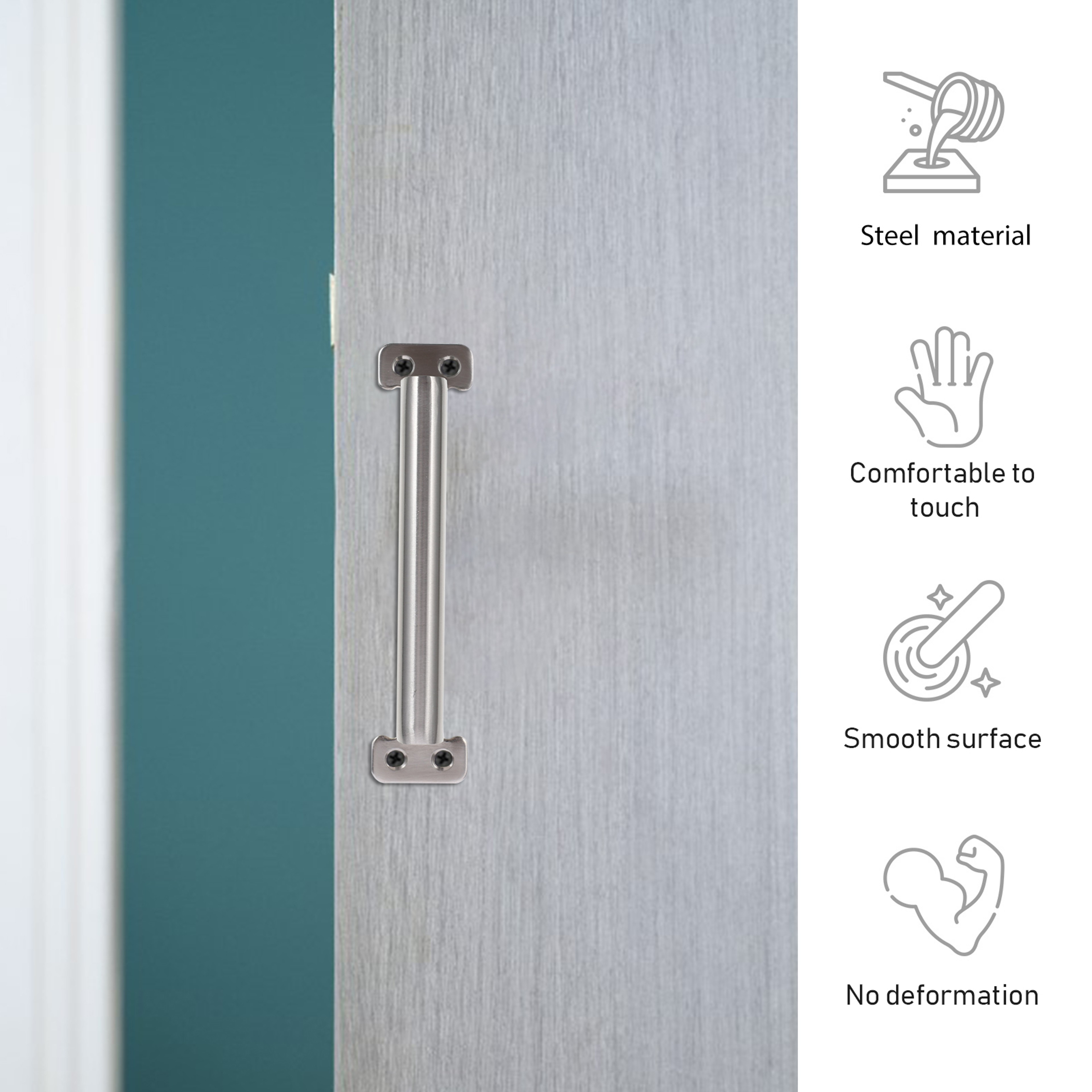 Stainless Steel Drawer Pulls Modern Wardrobe Handles for Furniture, Closet, Cabinet, Dresser – view 4