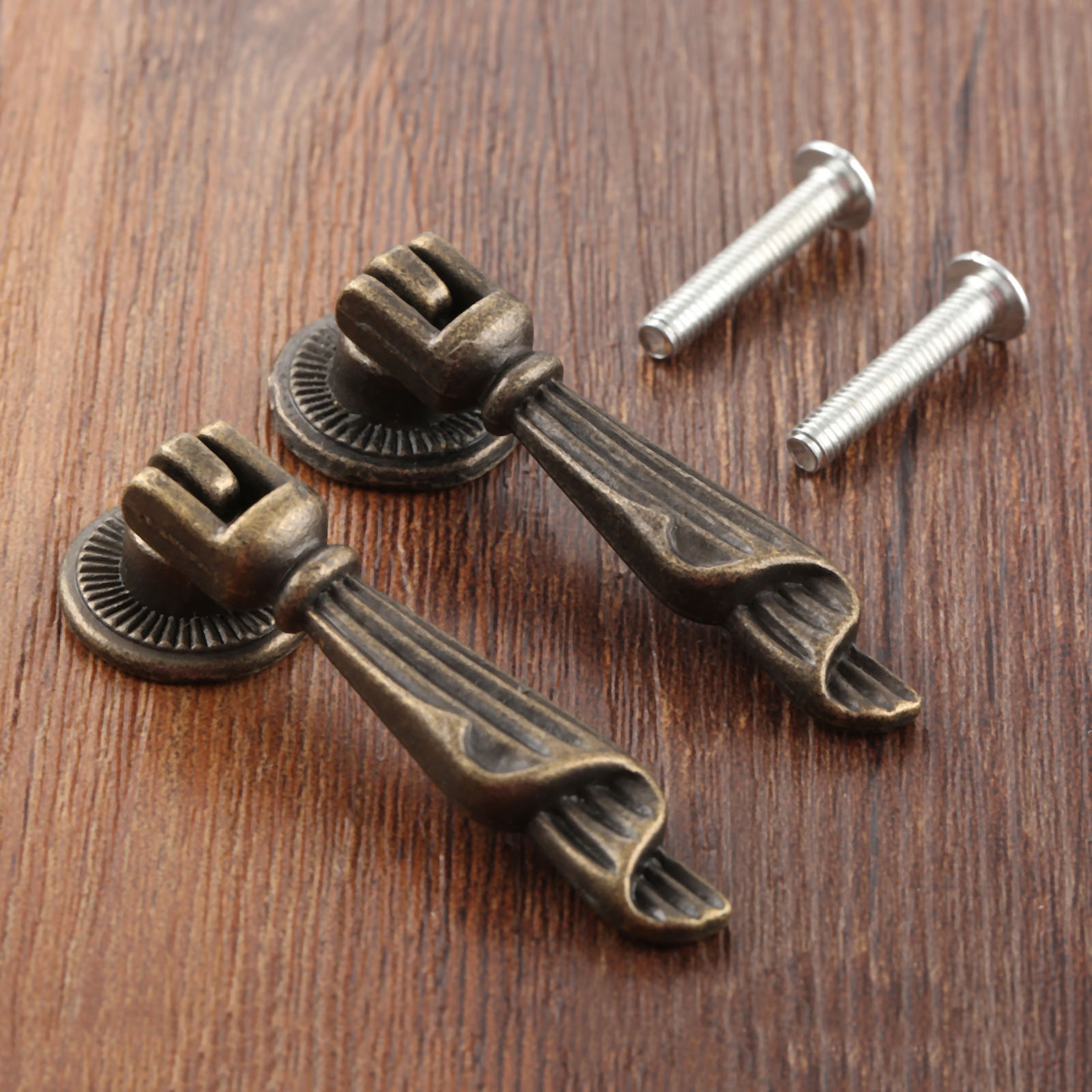 Vintage Antique Bronze Cabinet Pulls Zinc Alloy Drawer Handles – view 1