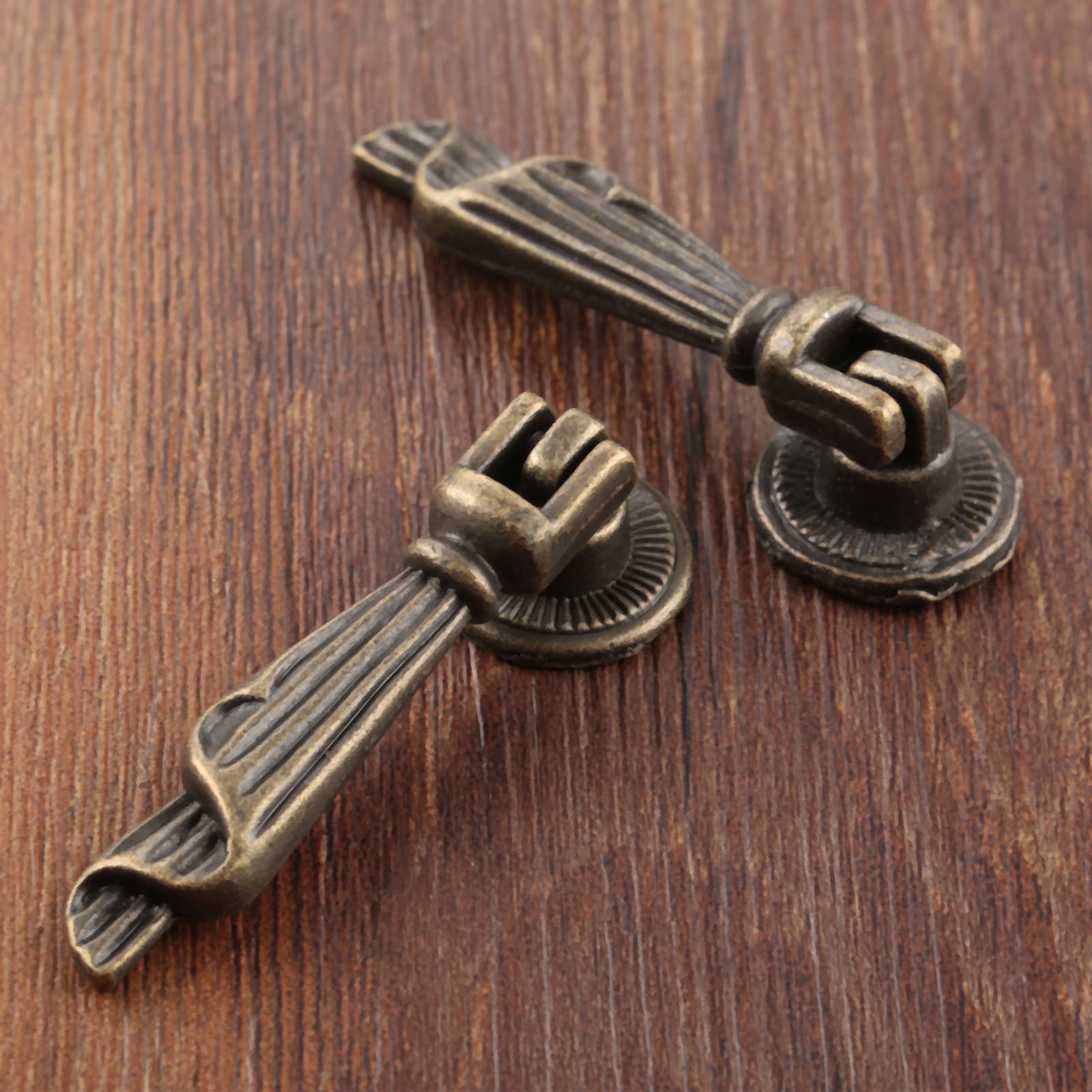 Vintage Antique Bronze Cabinet Pulls Zinc Alloy Drawer Handles – view 3