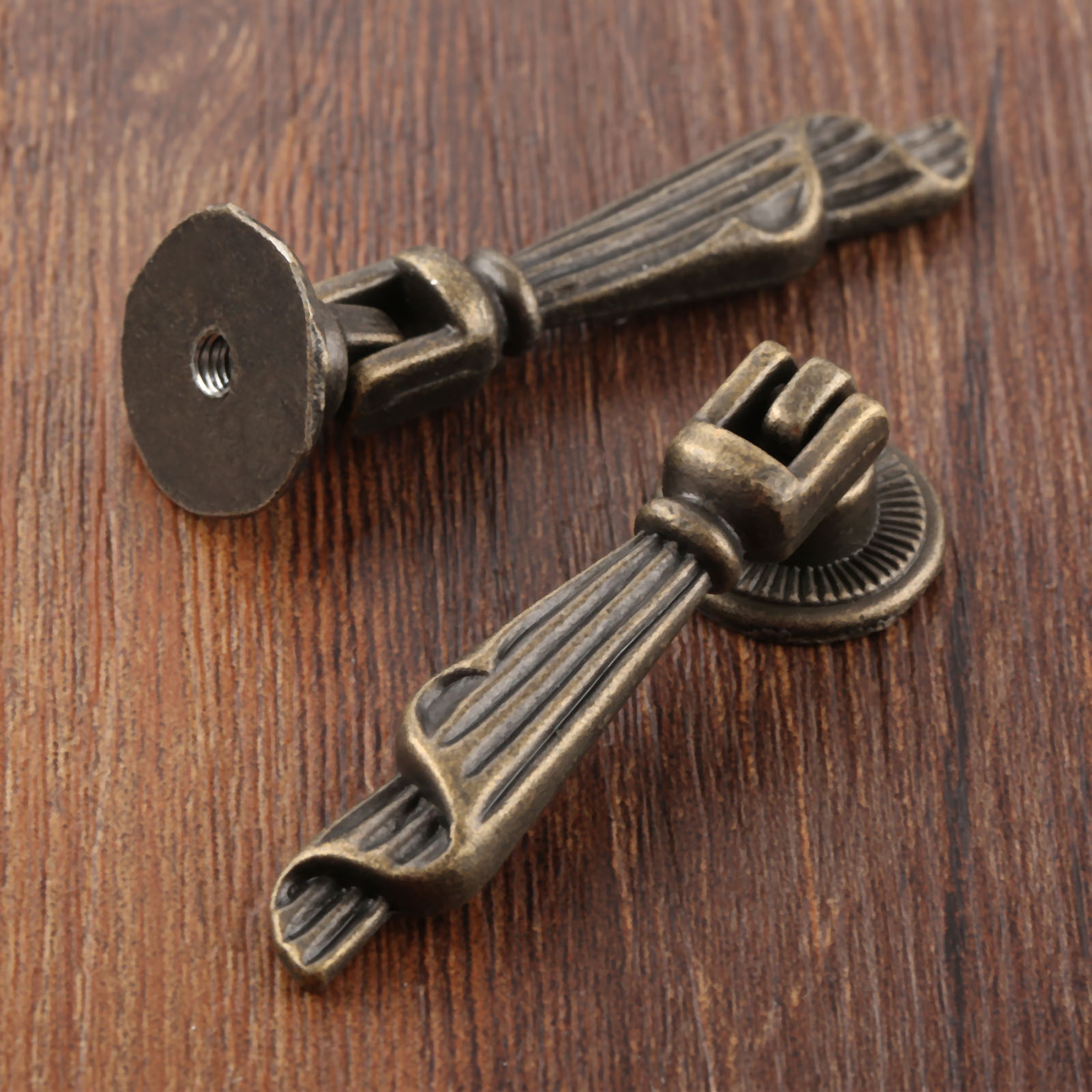 Vintage Antique Bronze Cabinet Pulls Zinc Alloy Drawer Handles – view 5