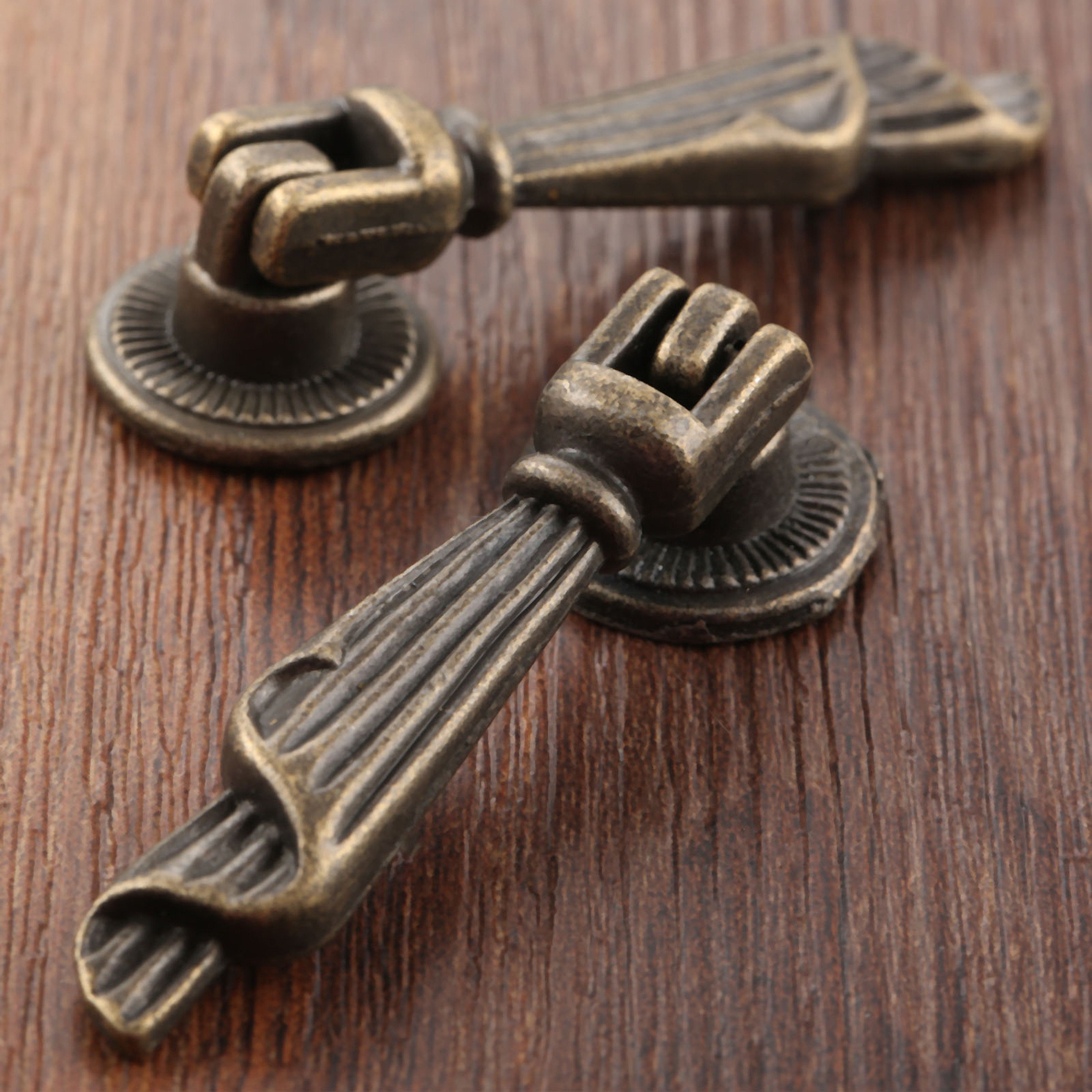 Vintage Antique Bronze Cabinet Pulls Zinc Alloy Drawer Handles – view 6