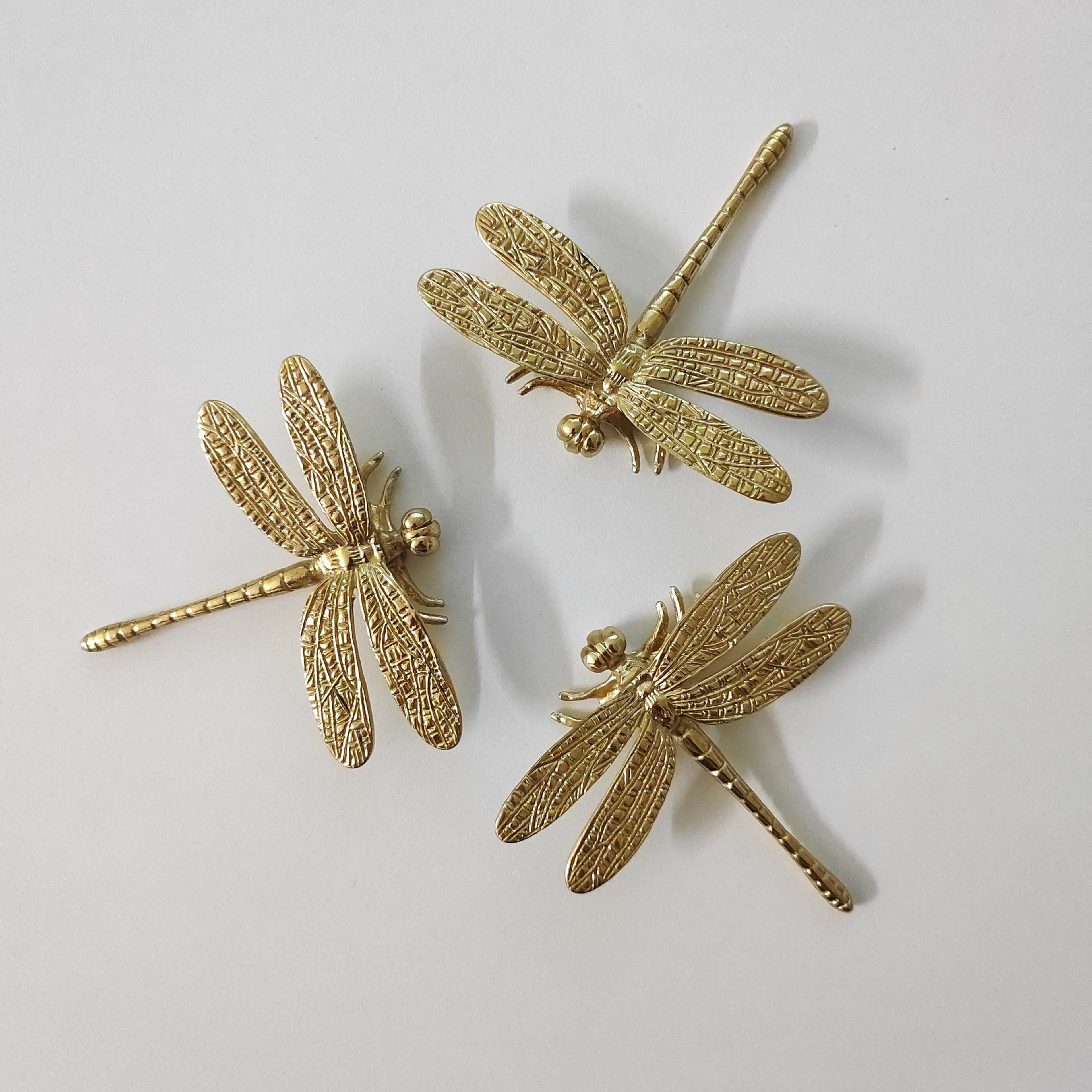 Solid Brass Dragonfly Cabinet Knobs For Drawers  Cupboards 3