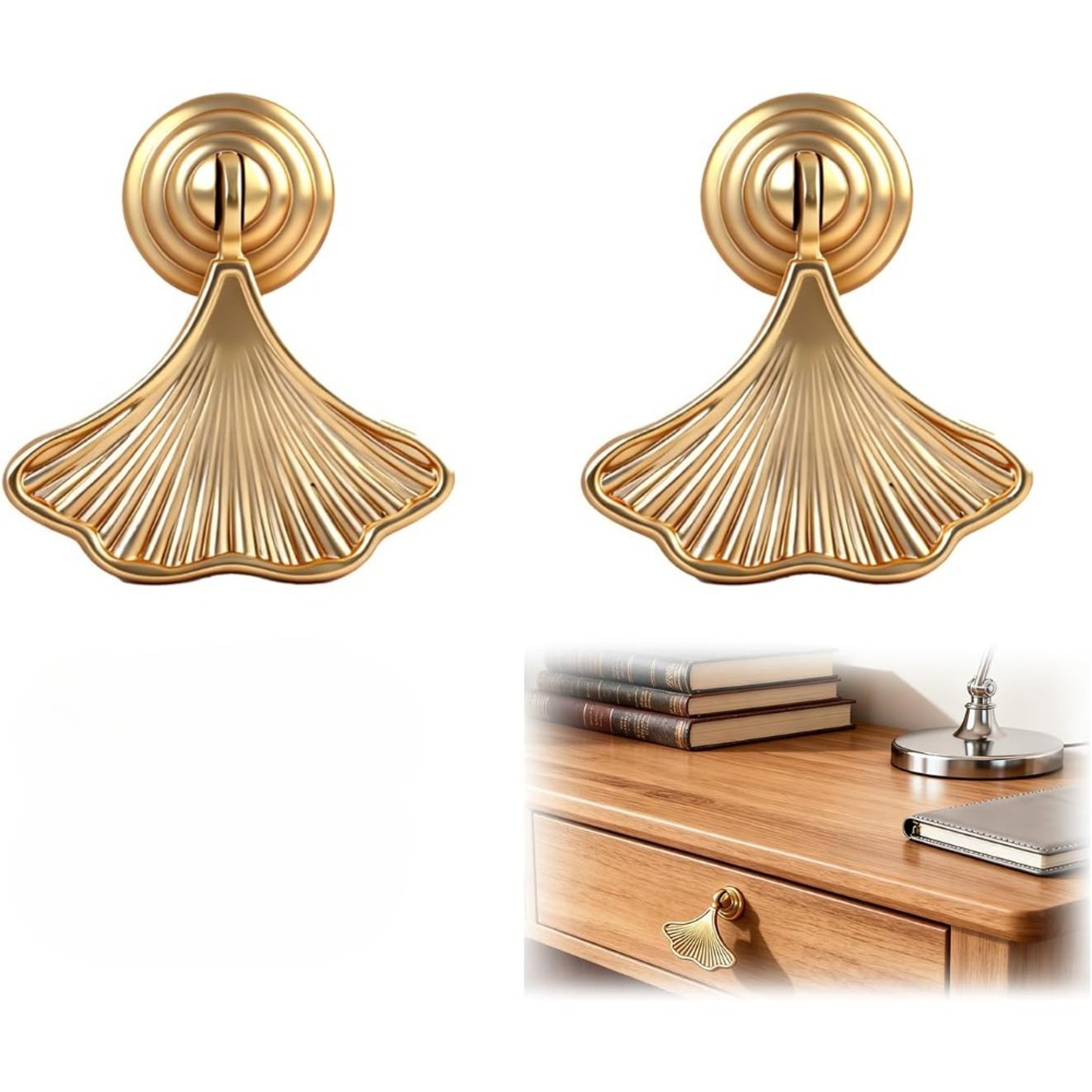 Ginkgo Leaf Cabinet Knobs Gold Drawer Pulls For Dressers And Cabinets 0