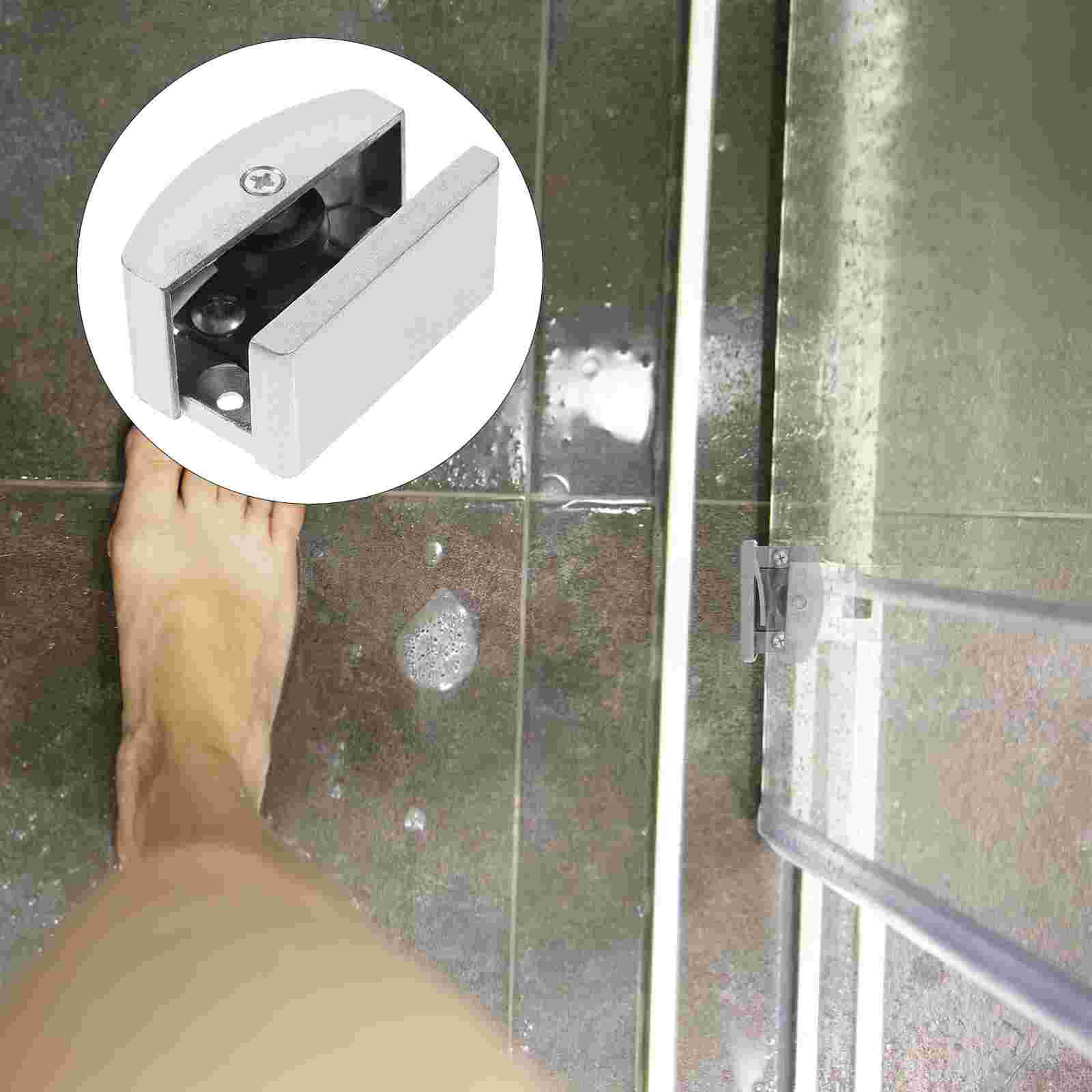 Adjustable Shower Door Bottom Guide Aluminum Glass Door Track Stabilizer for Sliding Doors – view 6
