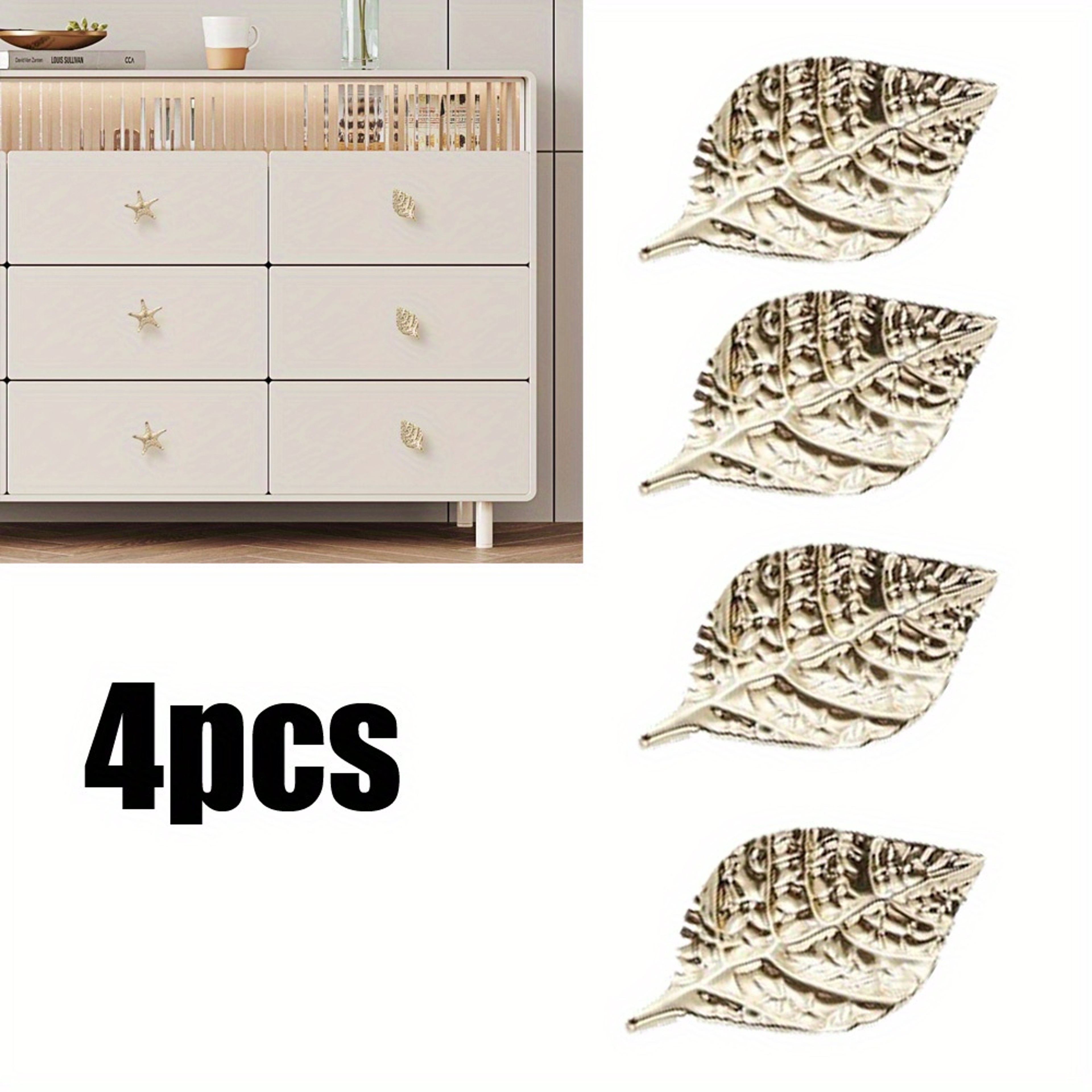 Brass Leaf Knobs Gold Leaf Drawer Pulls For Cabinets And Dressers 6