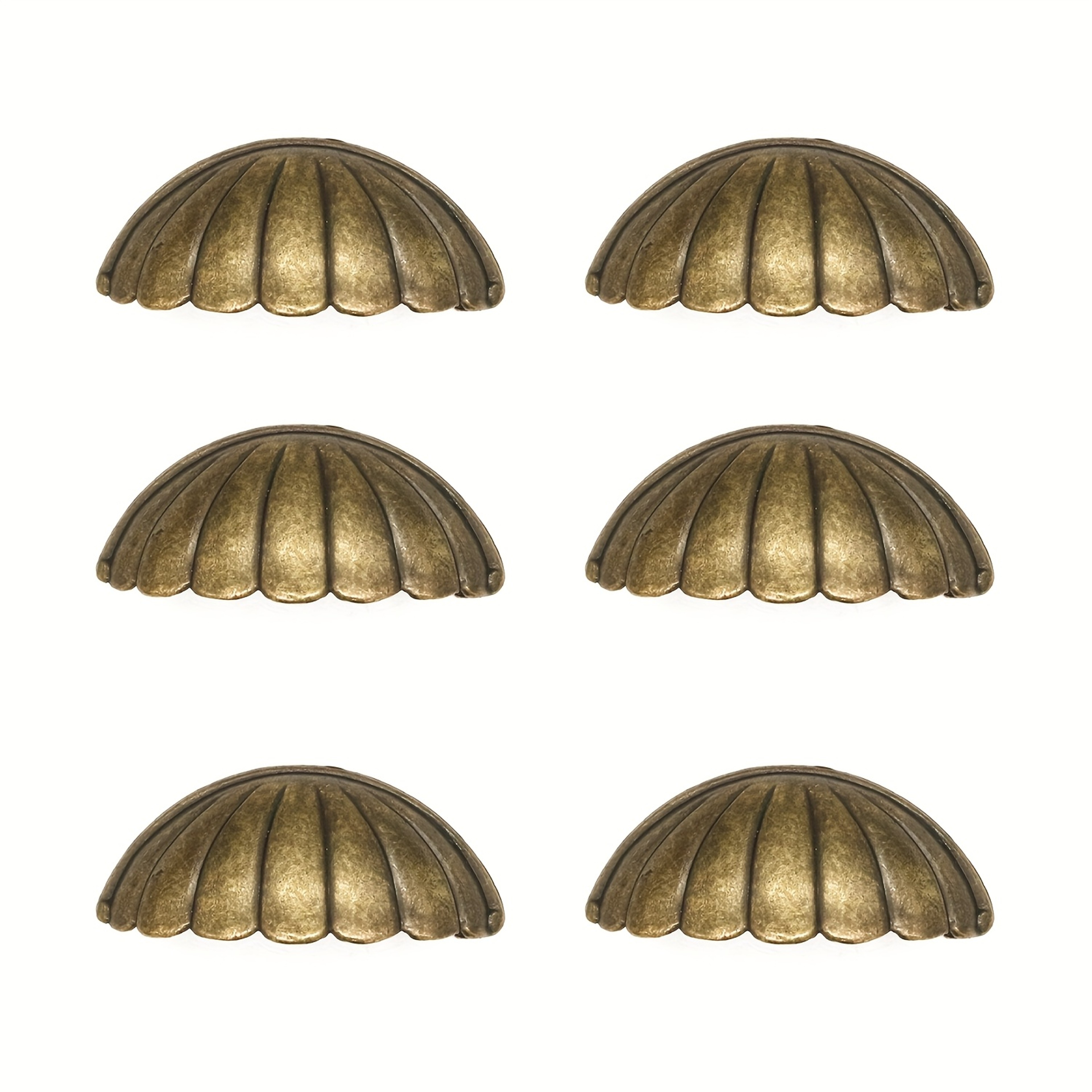 Vintage Shell Drawer Pulls Set Antique Cabinet Handles – view 7