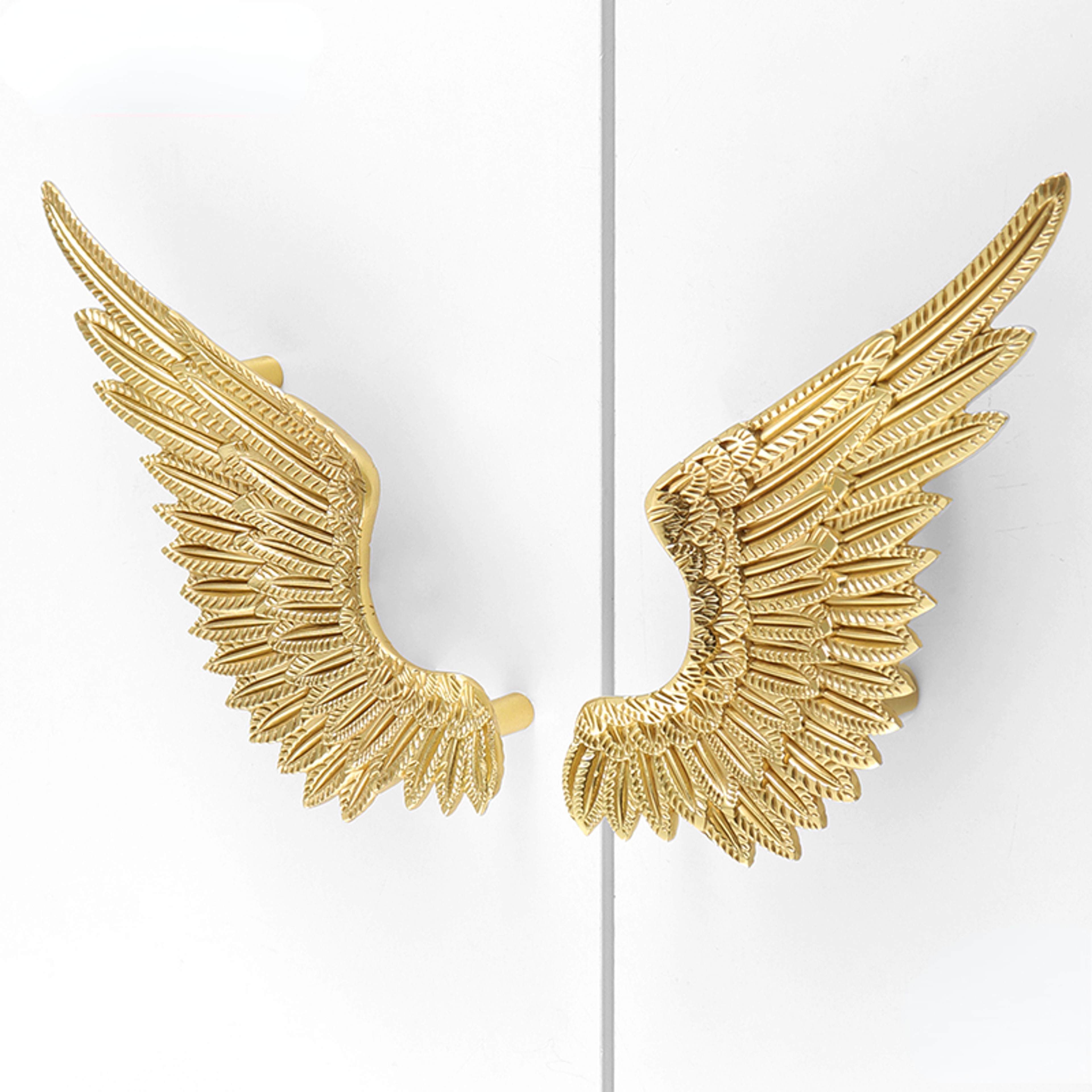 Brass Angel Wing Cabinet Knobs Gold Nordic Drawer Pulls – view 6