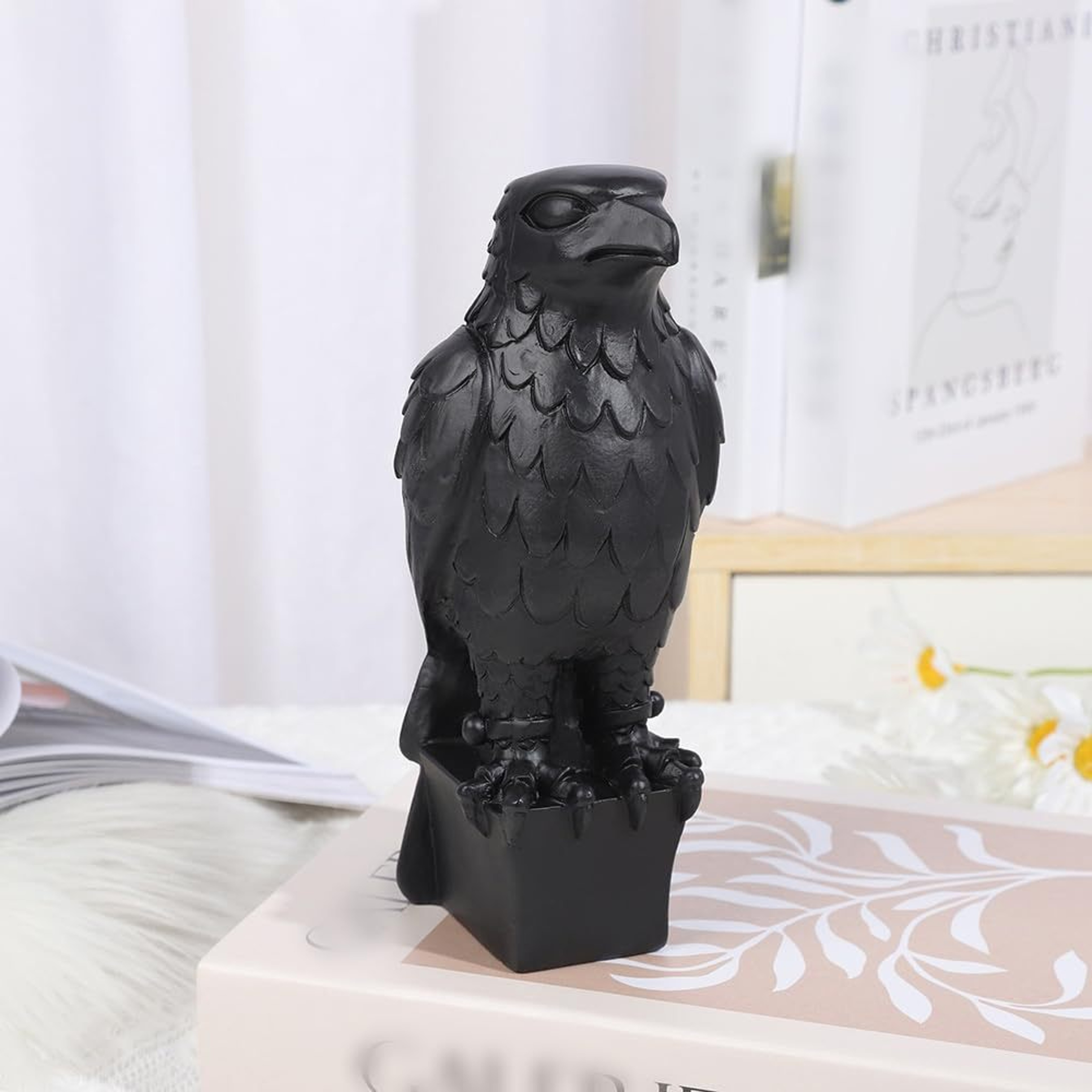Black Eagle Resin Desk Statue for Bold Home Office Decor – view 1