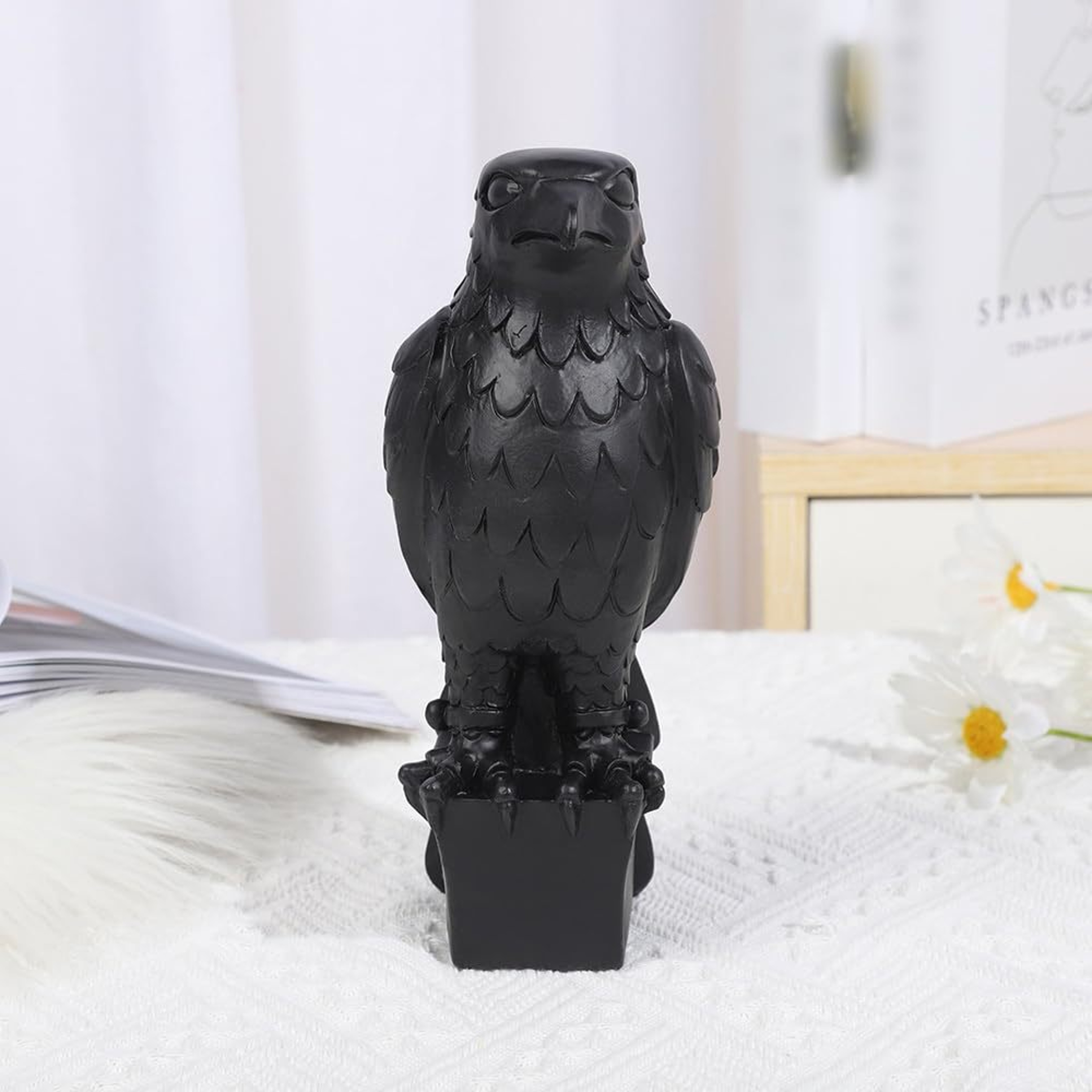 Black Eagle Resin Desk Statue for Bold Home Office Decor – view 2