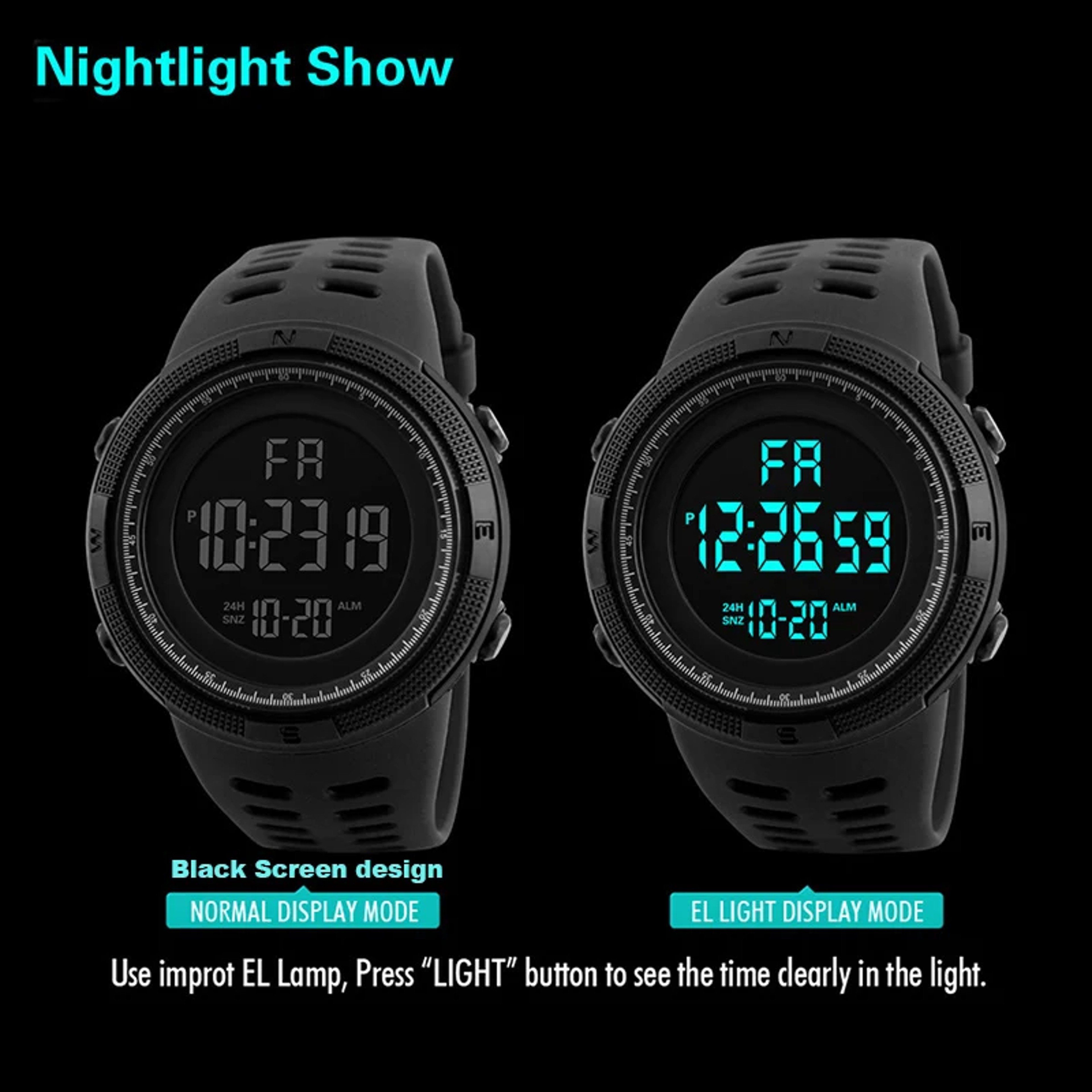 Mens Waterproof Military Digital Sports Watch With Alarm  Stopwatch 4