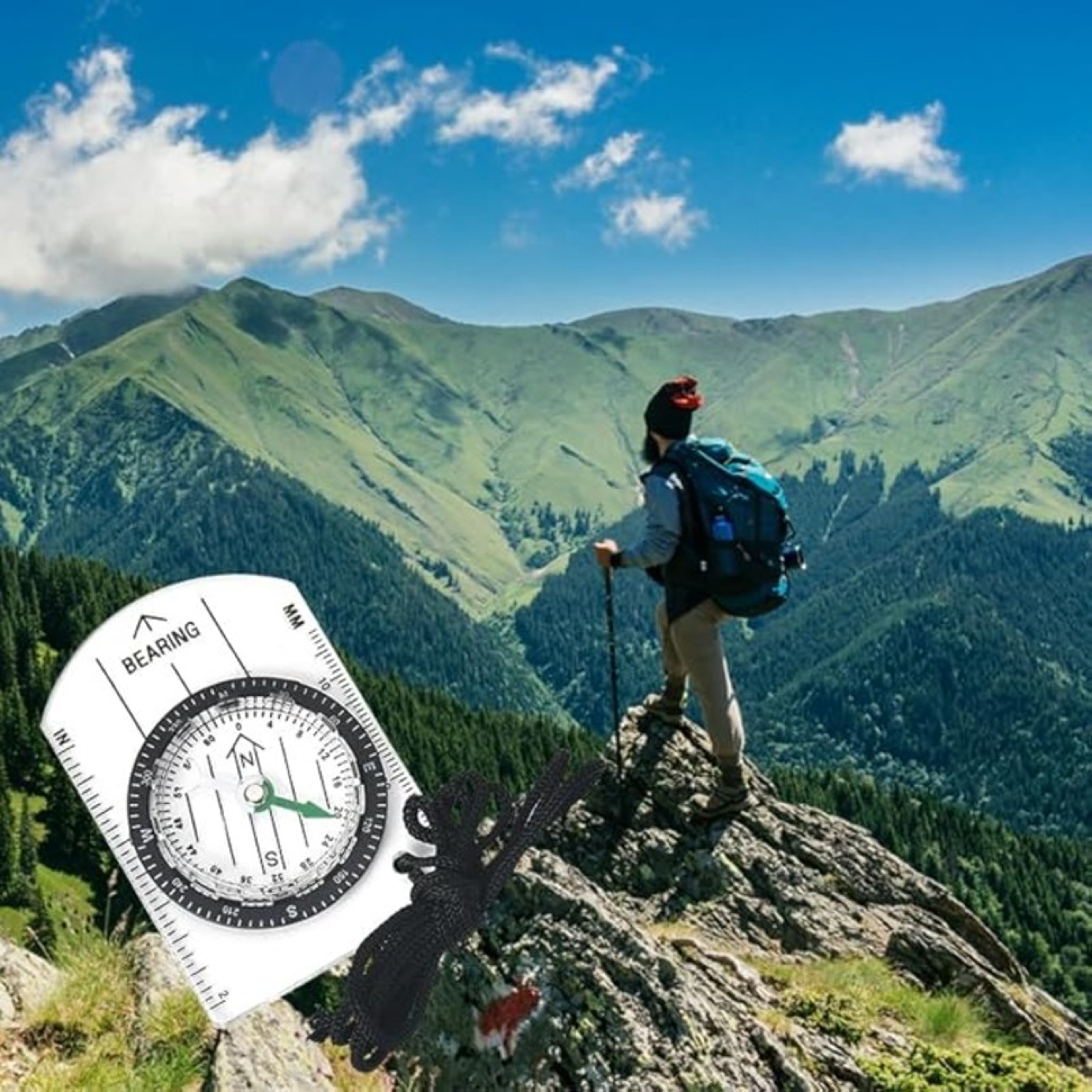 Outdoor Survival Compass with Map Ruler for Hiking – view 4