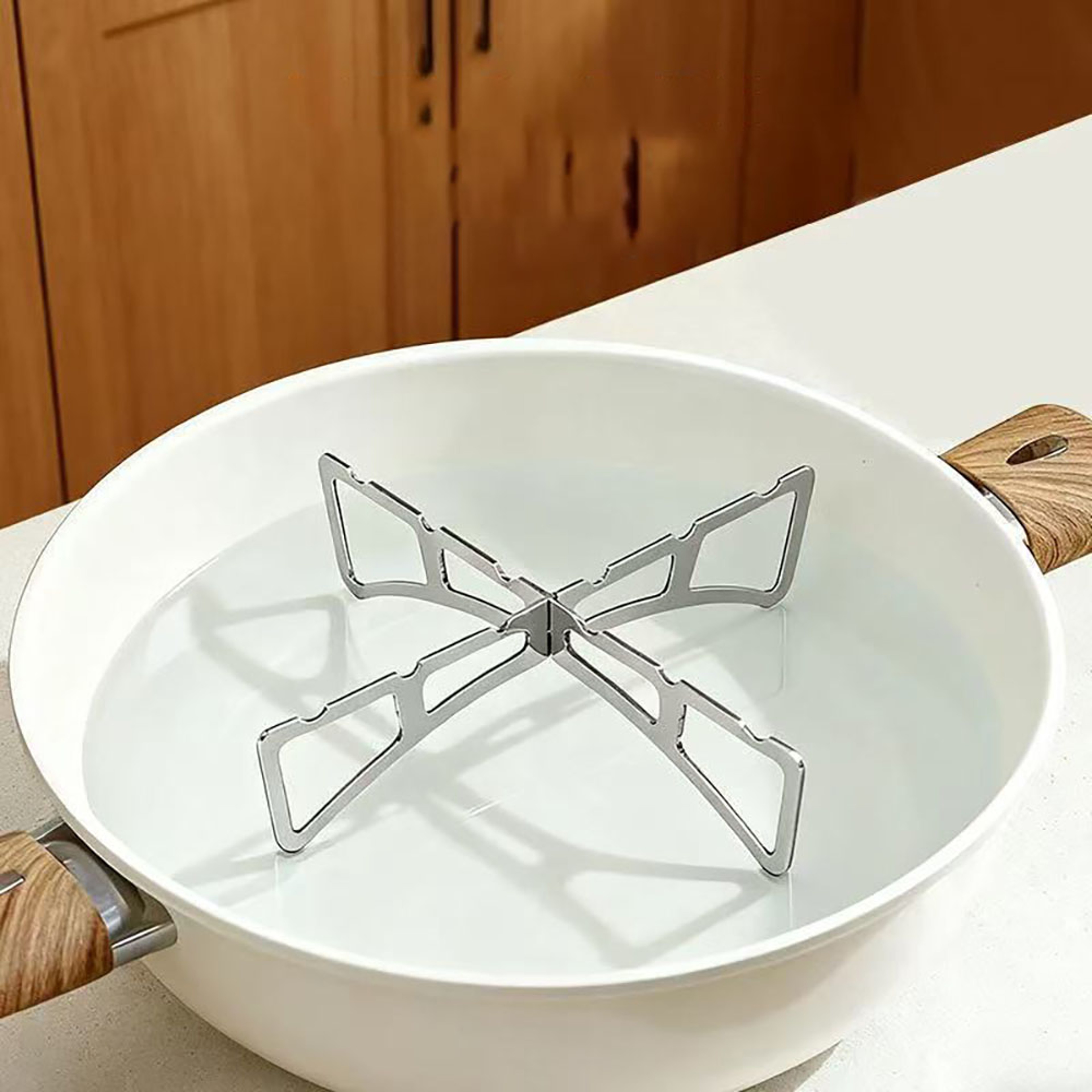 Portable Stainless Steel Steaming Rack Foldable Cross Stove Rack Kitchen  Camping Steamer Stand 0