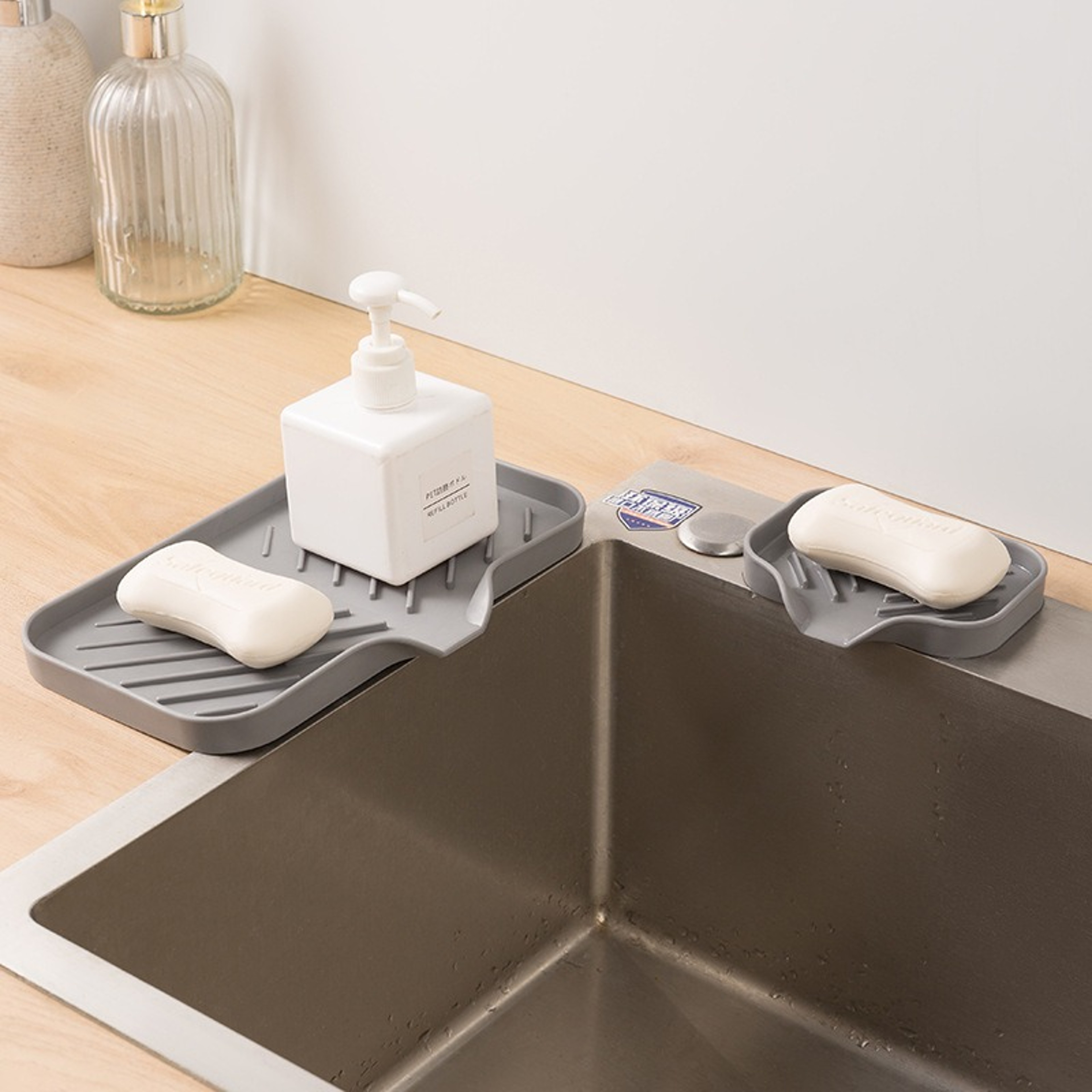 Kitchen Sink Sponge Holder  Under Sink Organizer Space Saving Sink Accessories Caddy 4