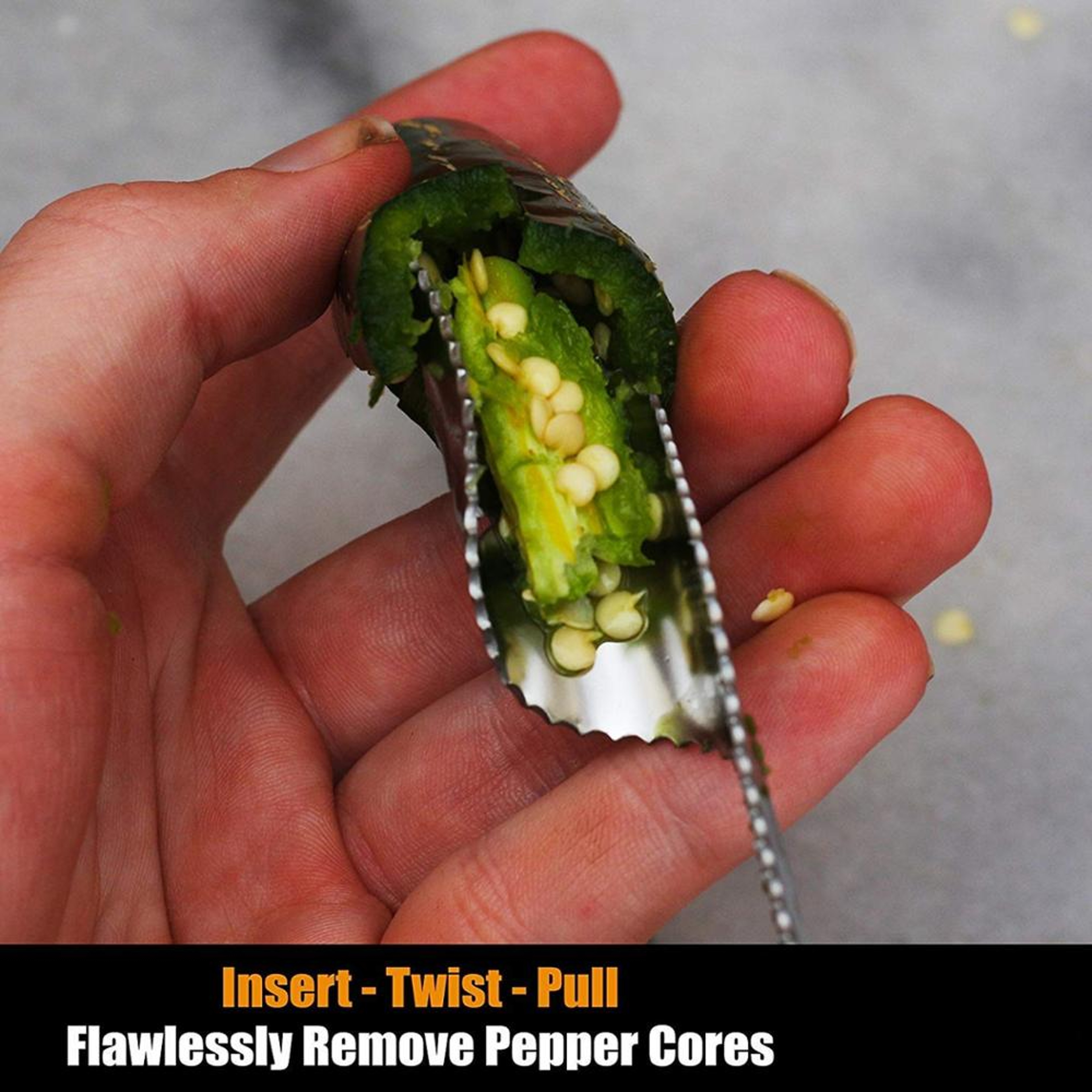 Stainless Steel Jalapeno Corer & Pepper Corer Tool Chili Seed Remover & Vegetable Corer – view 6