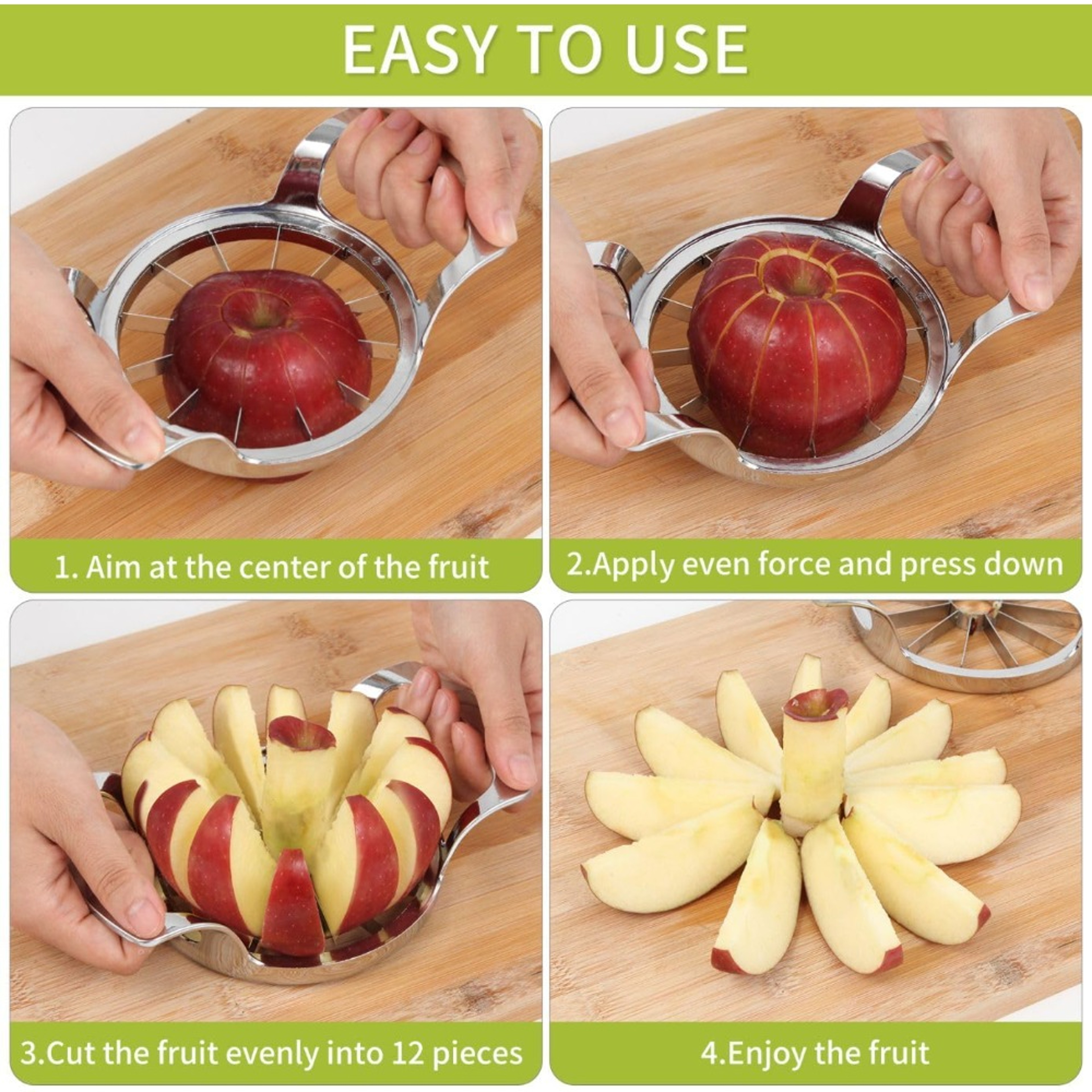 Extra Large Stainless Steel Apple Slicer & Fruit Corer Cutter – view 4