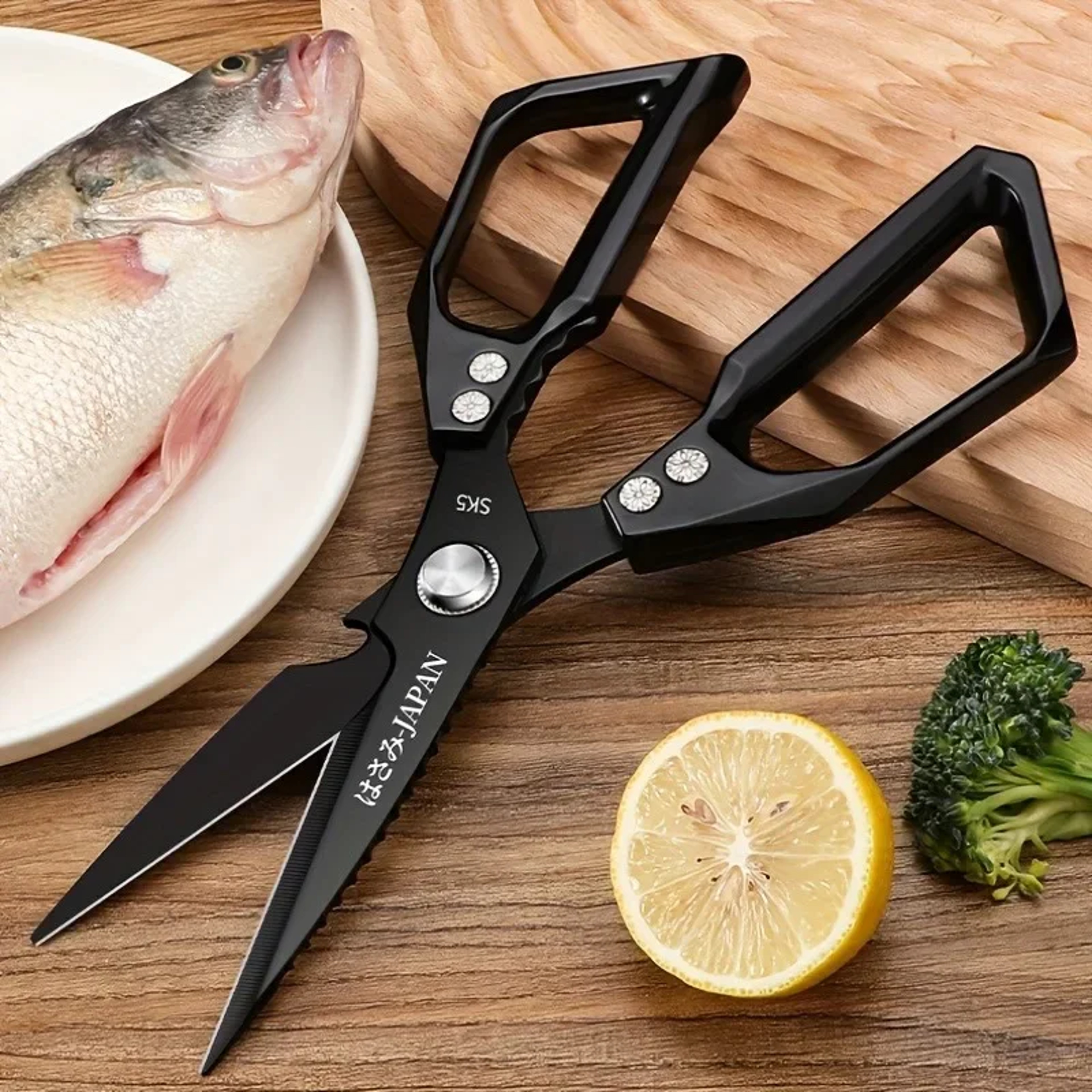 Heavy Duty Multifunctional Kitchen Scissors Chicken Bone & Kitchen Shears with Bottle Opener & Scraper – view 4