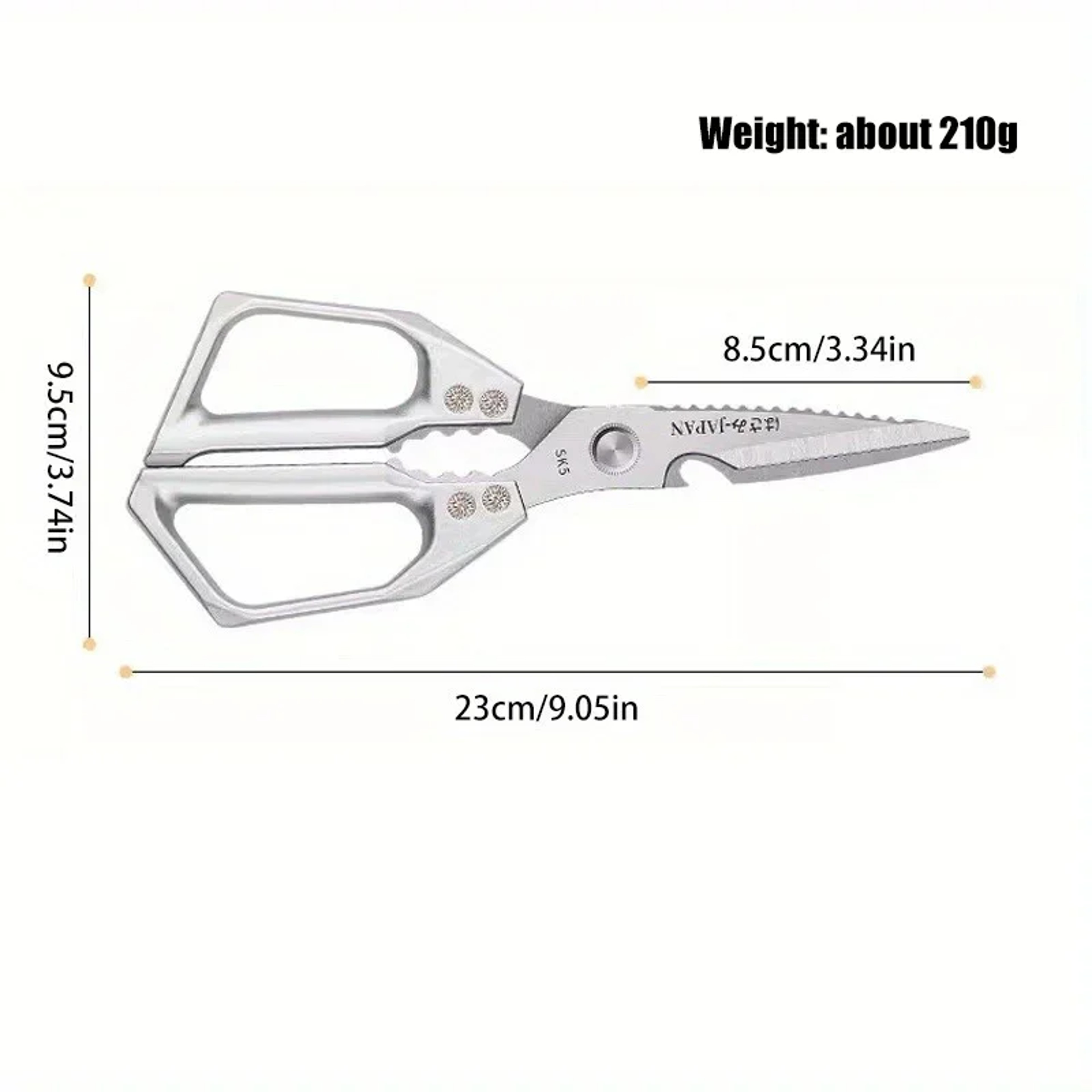 Heavy Duty Multifunctional Kitchen Scissors Chicken Bone & Kitchen Shears with Bottle Opener & Scraper – view 8