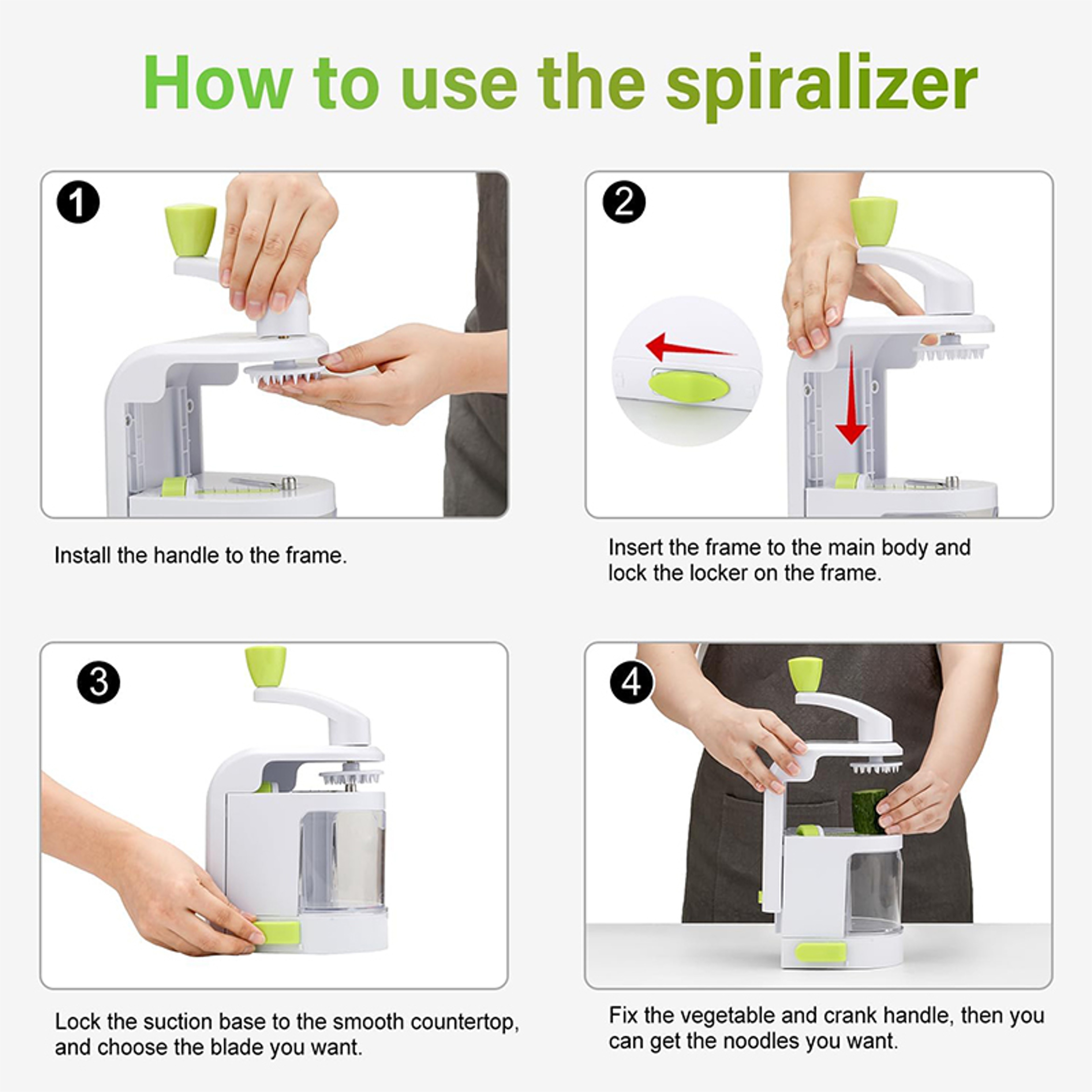 High Performance Vegetable Spiralizer Slicer with Rotating Blades for Healthy Meals – view 3