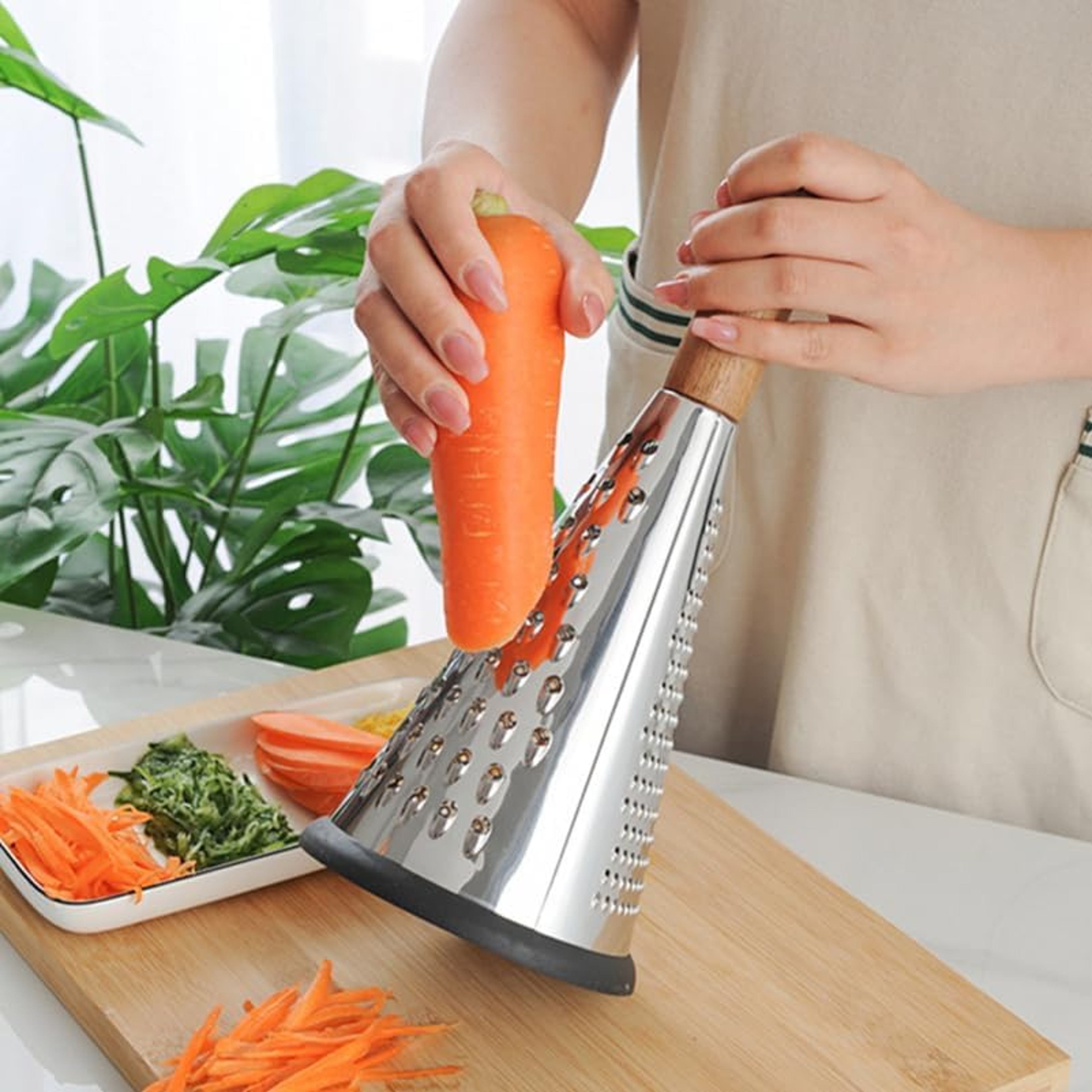 Stainless Steel Rotary Cheese Grater with Handle Efficient Cheese Grater for Veggies & Fruits – view 2