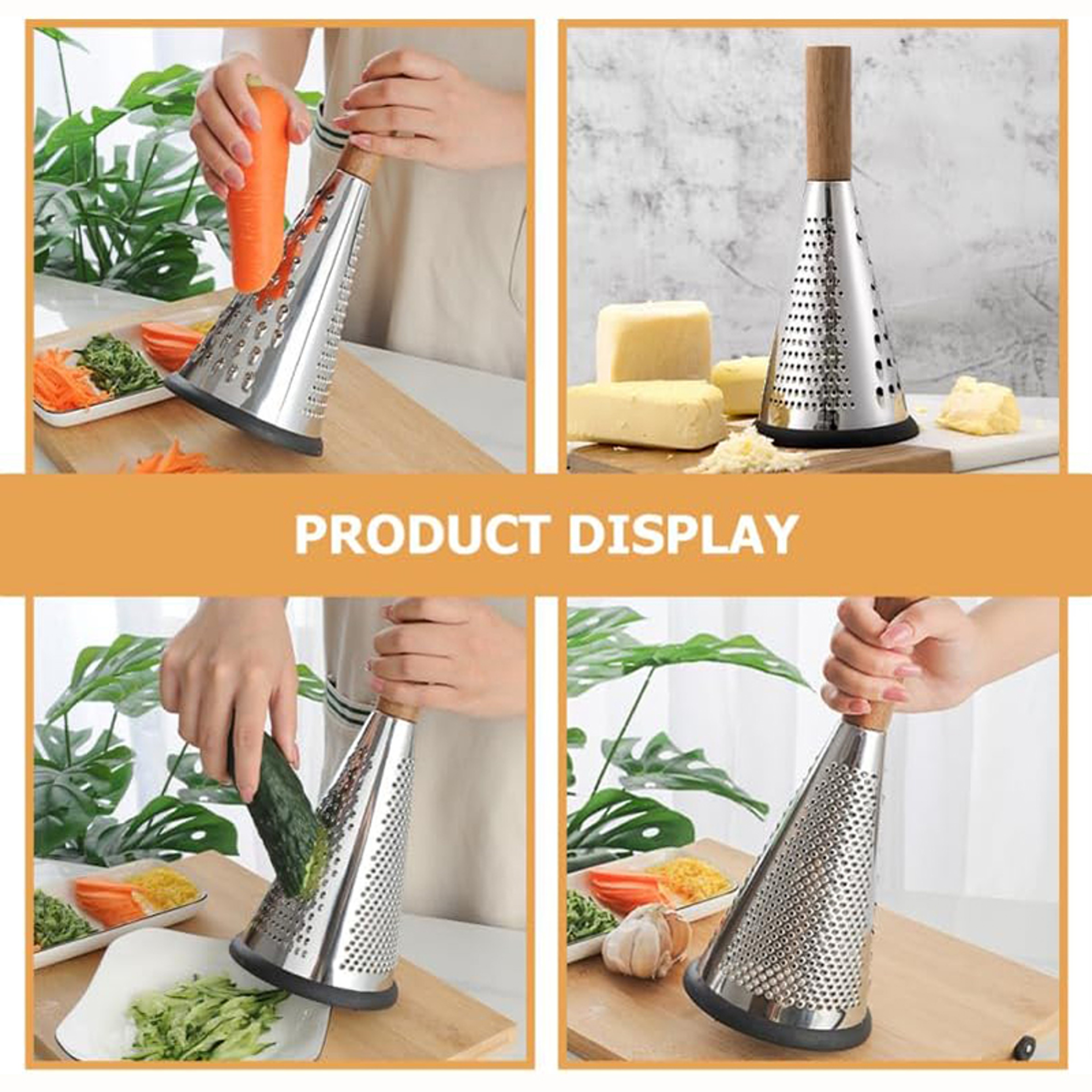 Stainless Steel Rotary Cheese Grater with Handle Efficient Cheese Grater for Veggies & Fruits – view 5