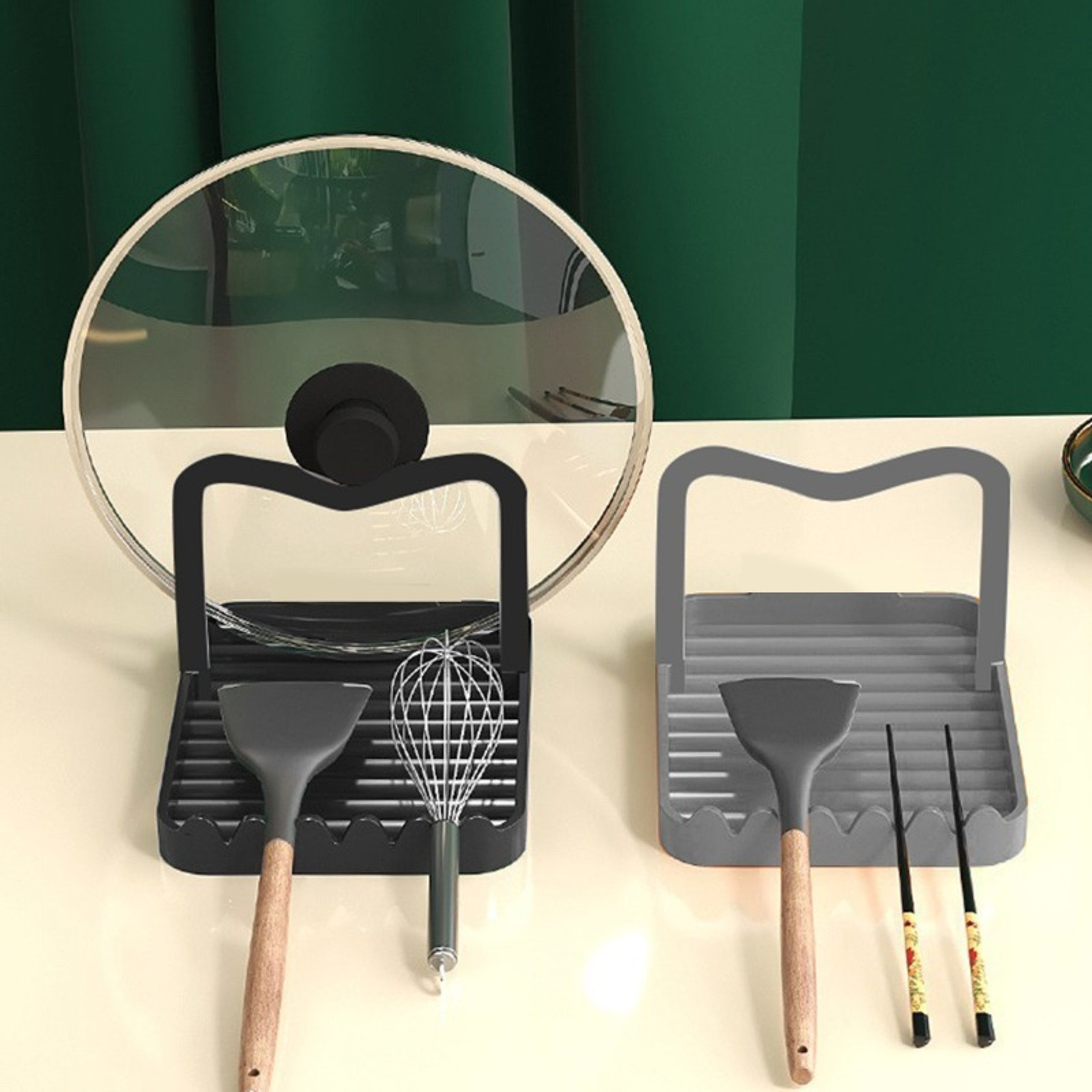 Multi Functional Kitchen Utensil Holder  Spatula Rack Draining Worktop Organizer 0
