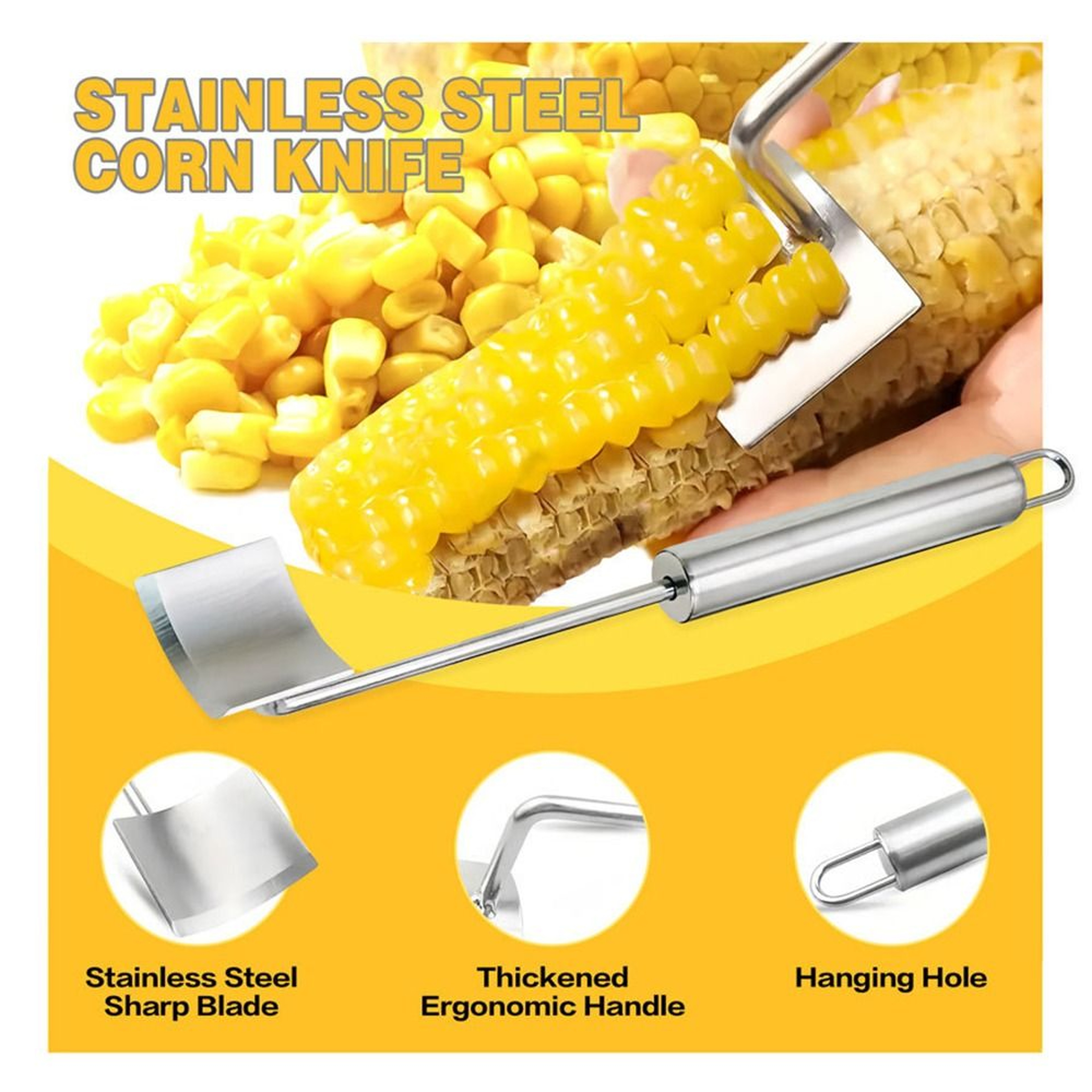 Ergonomic Stainless Steel Corn Cob Peeler Quick & Easy Corn Stripper for Perfect Kernels – view 4