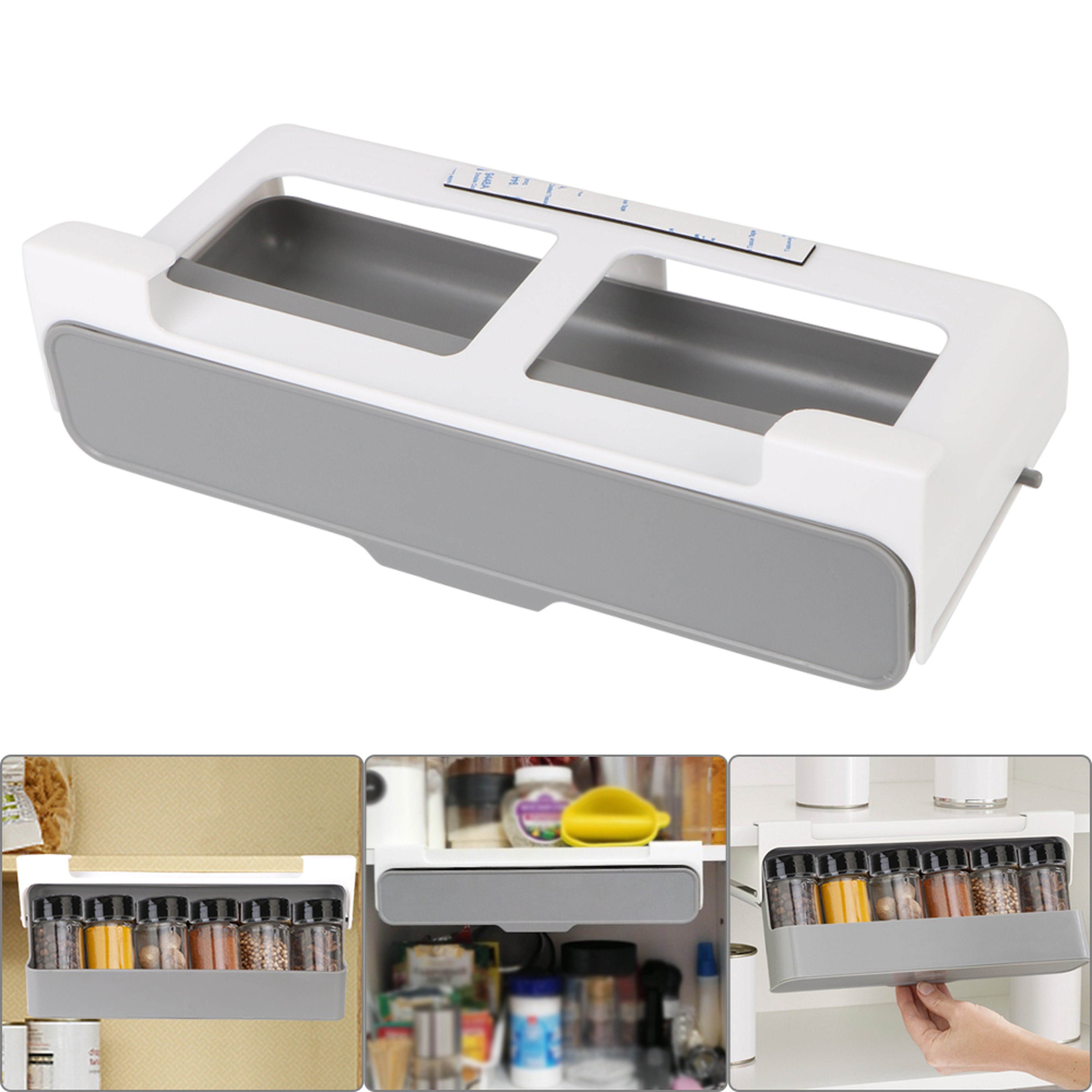 Hidden Under Drawer Spice Rack Organizer Space Saving Kitchen Storage – view 1
