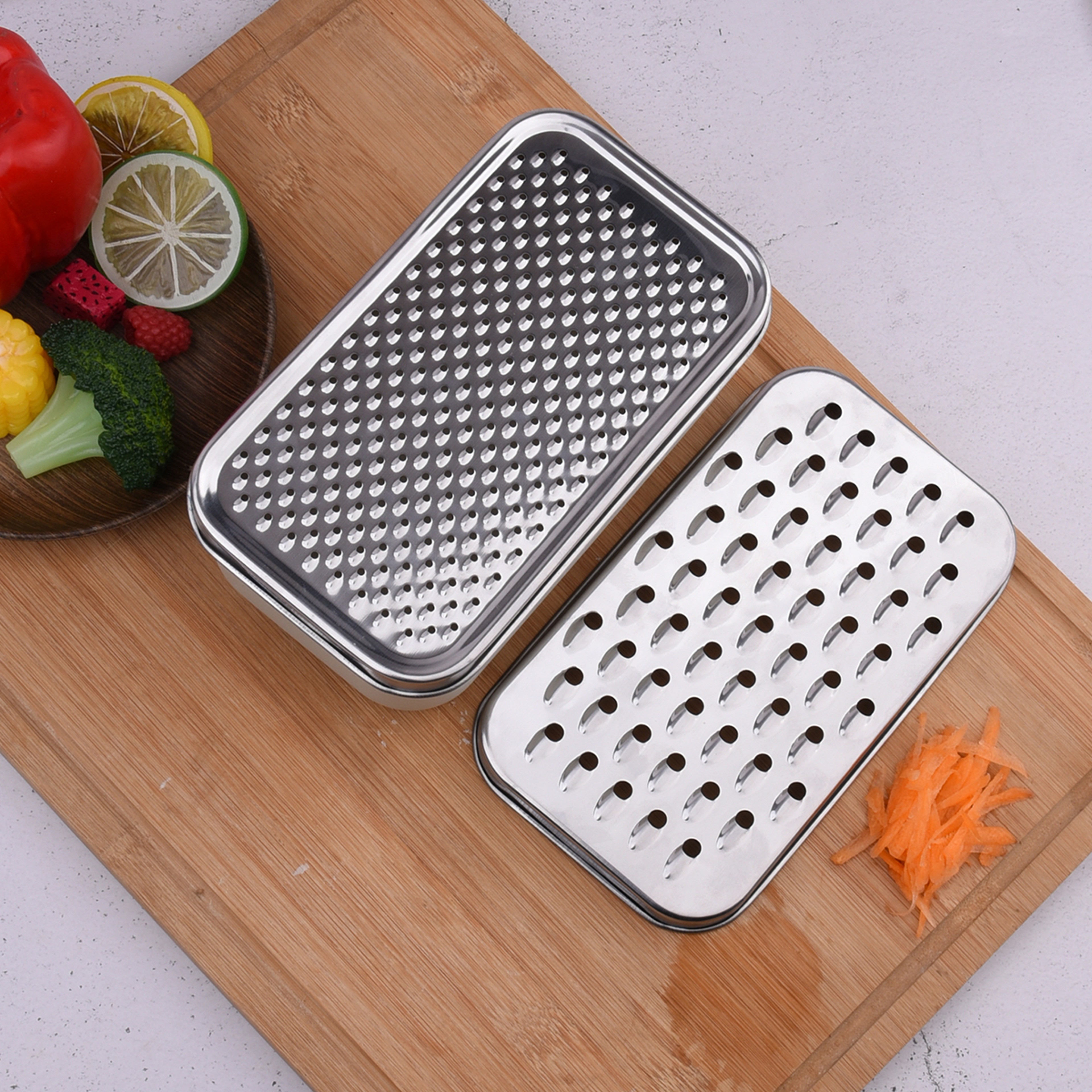 Cheese Grater & Vegetable Chopper with Container Stainless Steel Kitchen Slicer – view 2