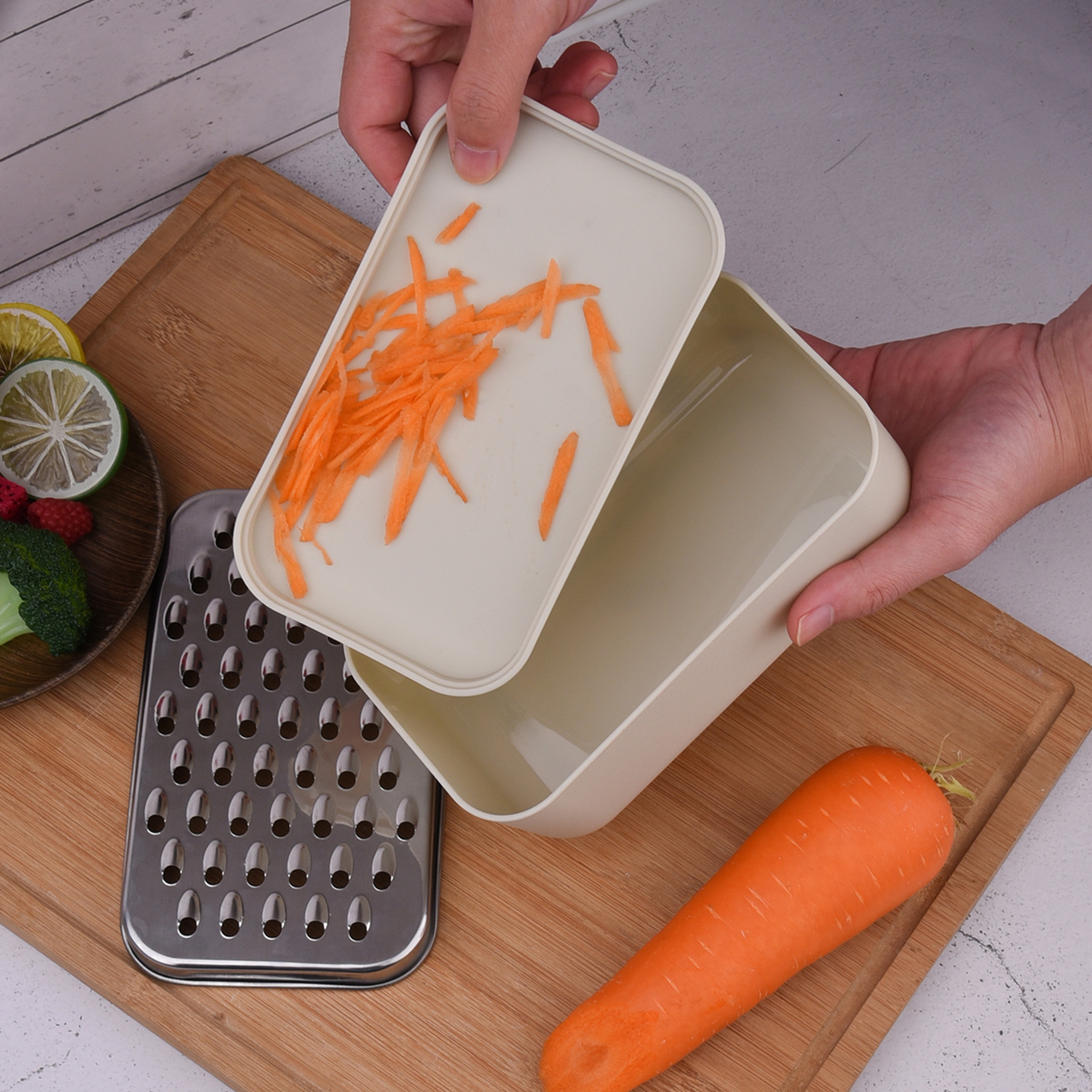 Cheese Grater & Vegetable Chopper with Container Stainless Steel Kitchen Slicer – view 5