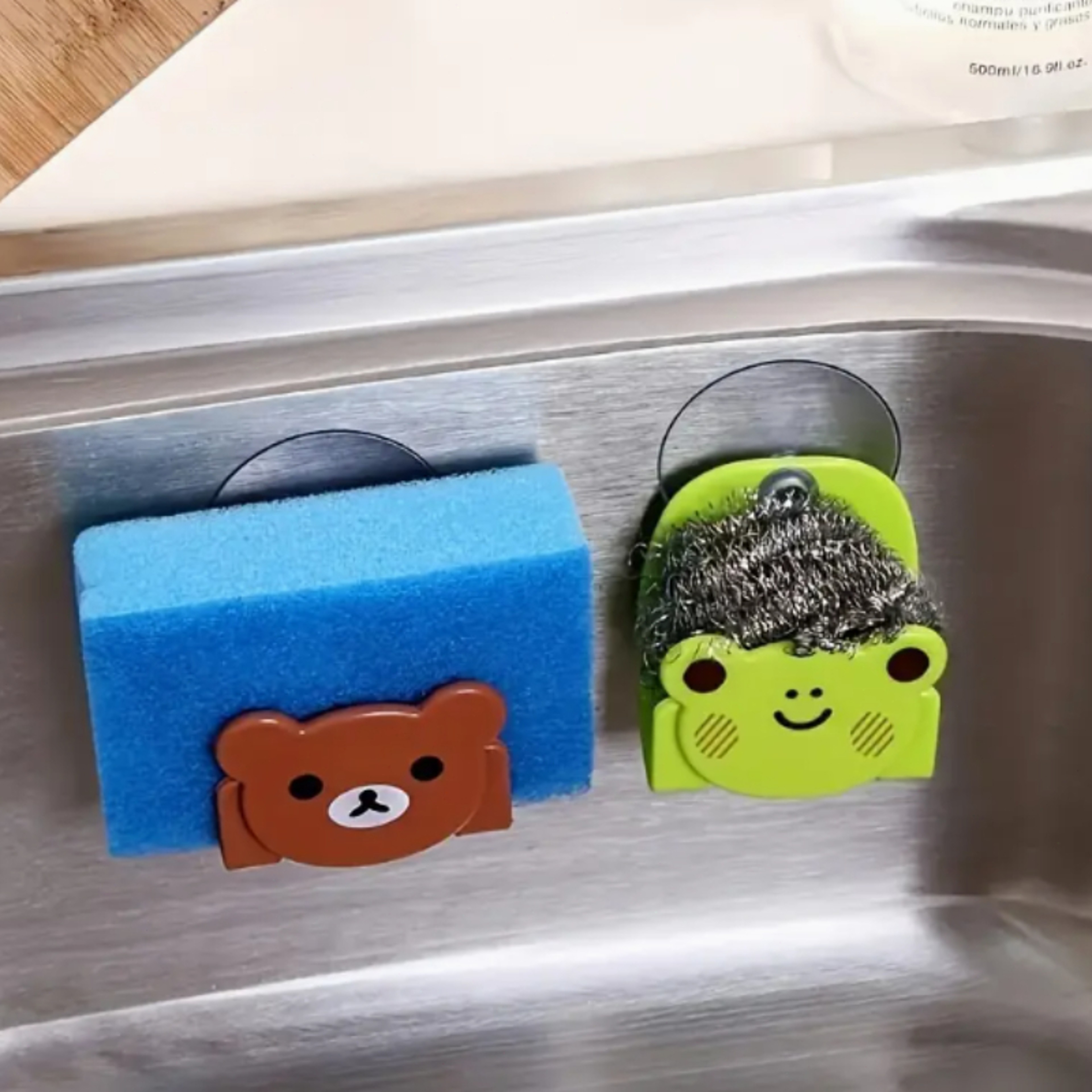 Premium Suction Cup Sink Sponge Holder  Sink Drain Rack Organizer 2