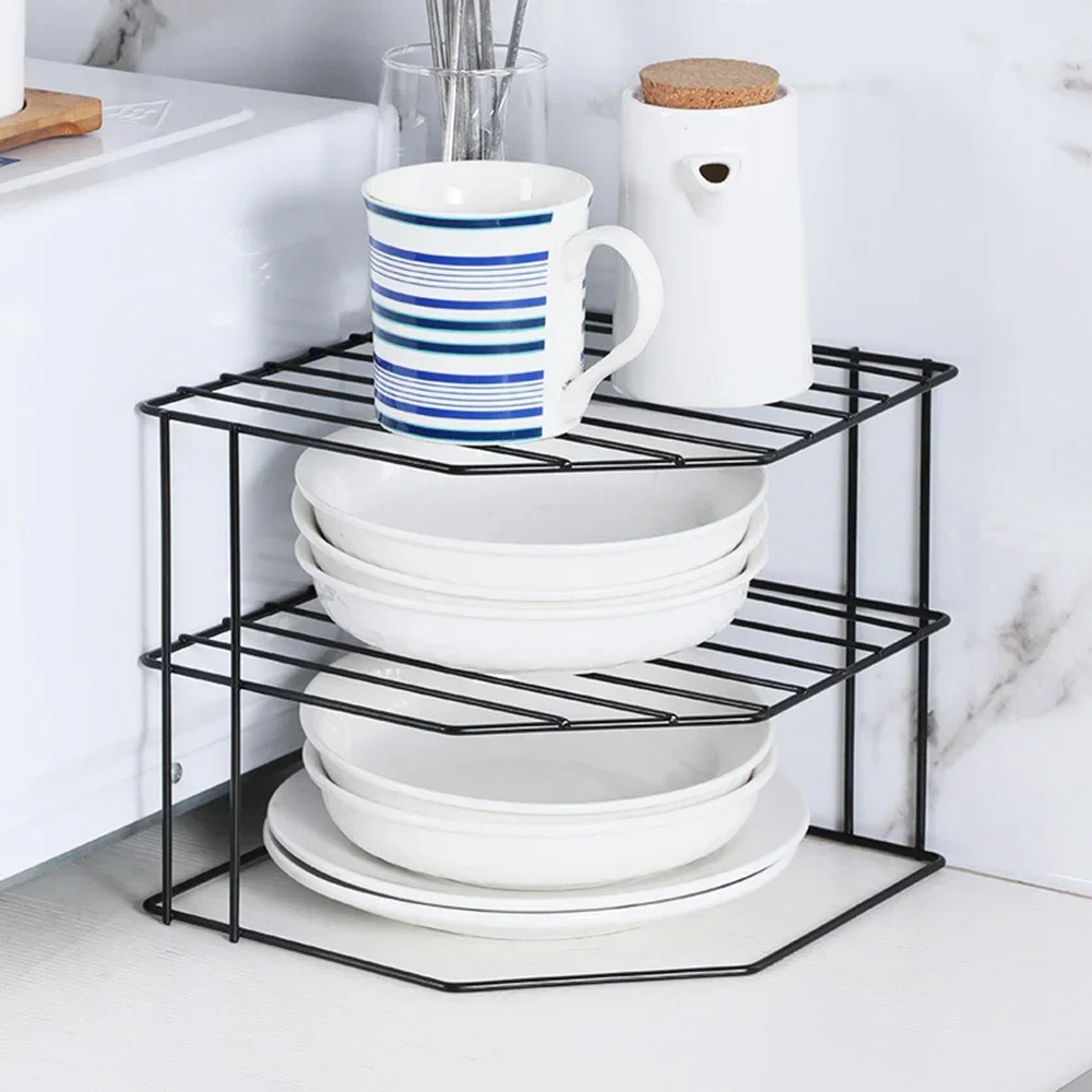 Premium Kitchen Corner Shelf Countertop Organizer Rack 2