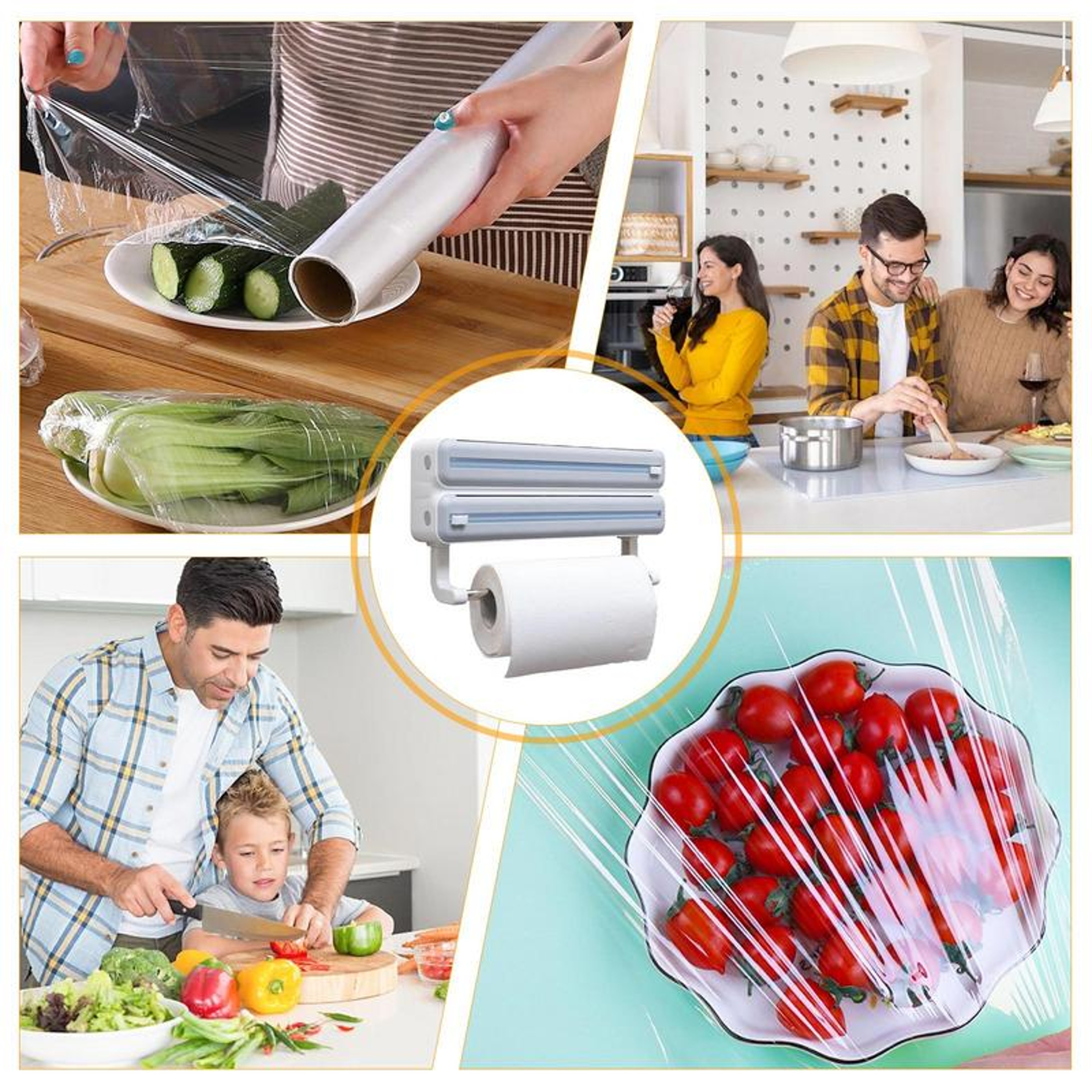 Wall Mount Aluminum Foil Dispenser With Cutter  Storage Box 3