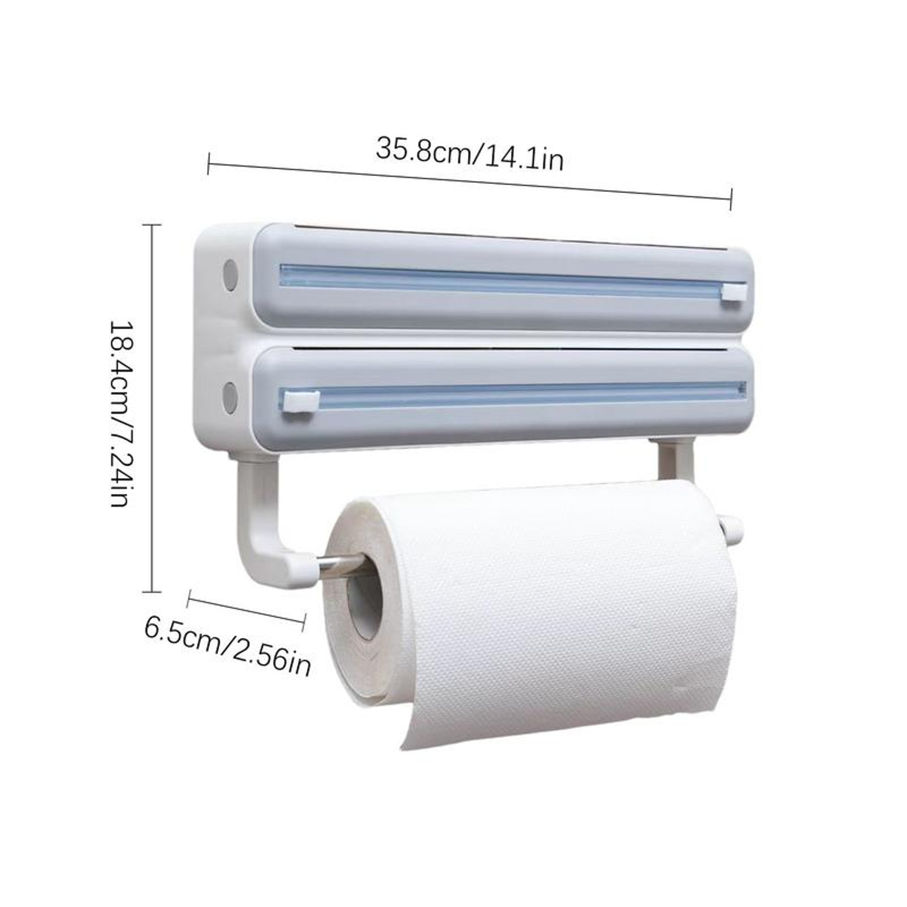 Wall Mount Aluminum Foil Dispenser With Cutter  Storage Box 5