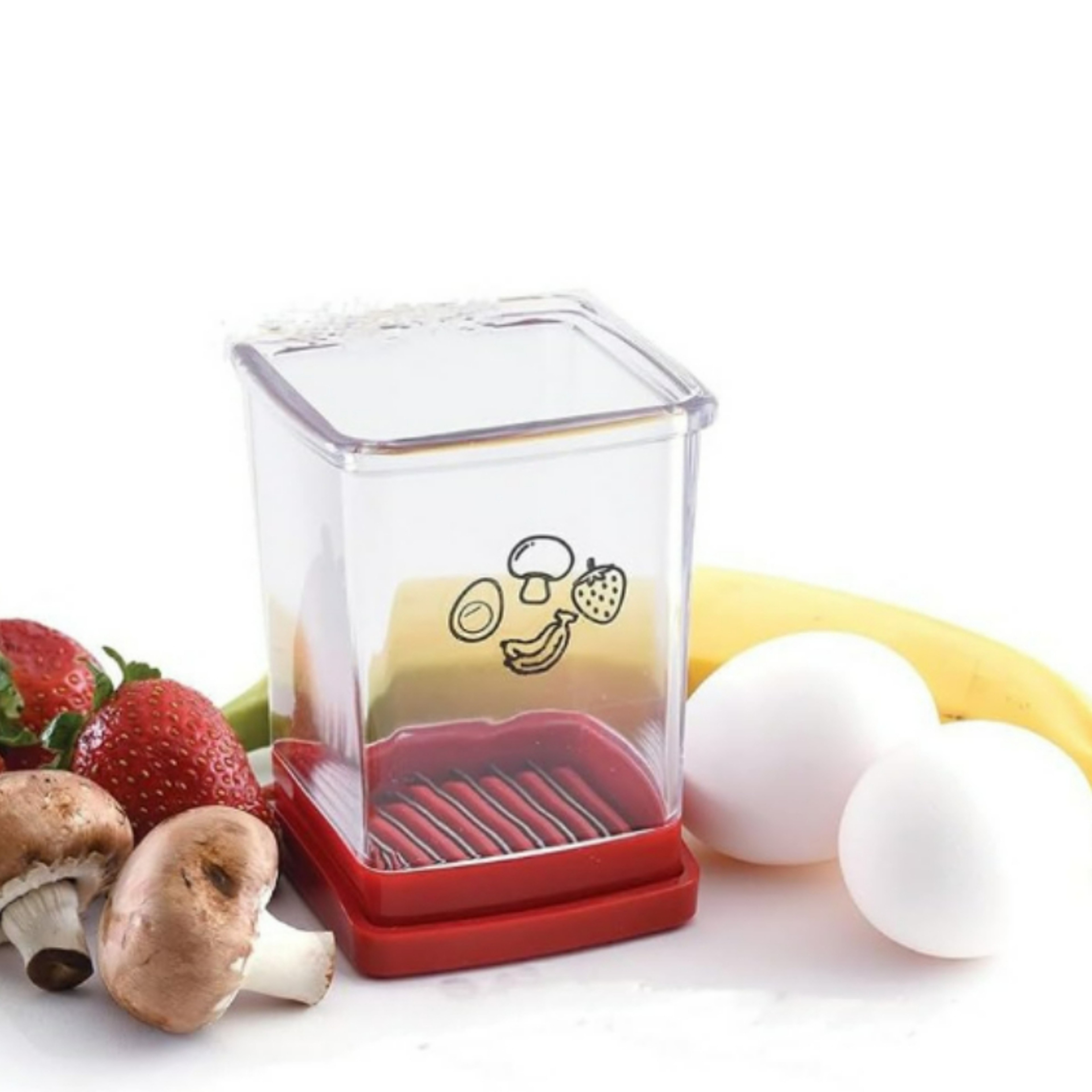 Professional Strawberry  Fruit Slicer With Container Soft Food Chopper 2