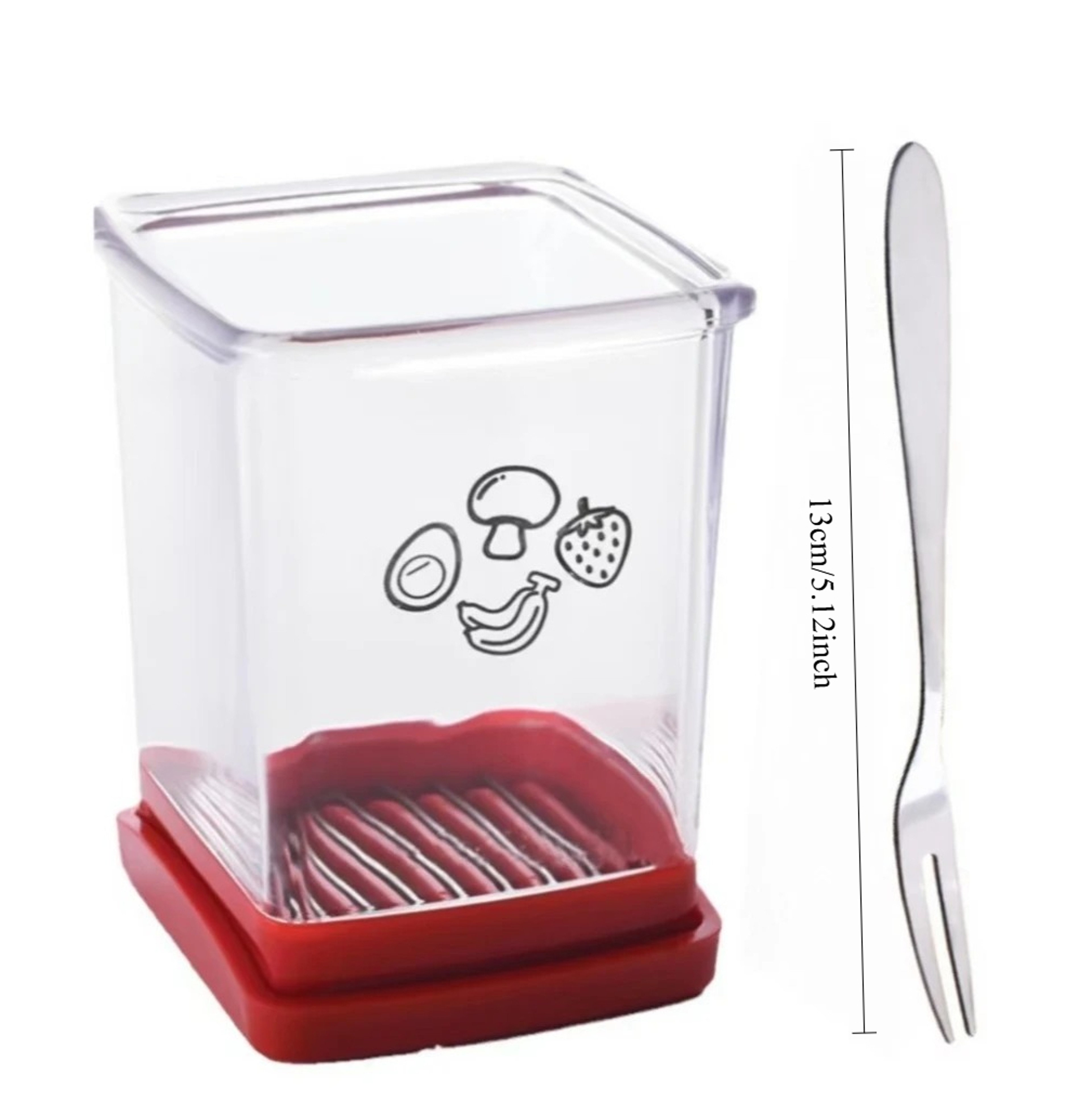 Professional Strawberry  Fruit Slicer With Container Soft Food Chopper 6