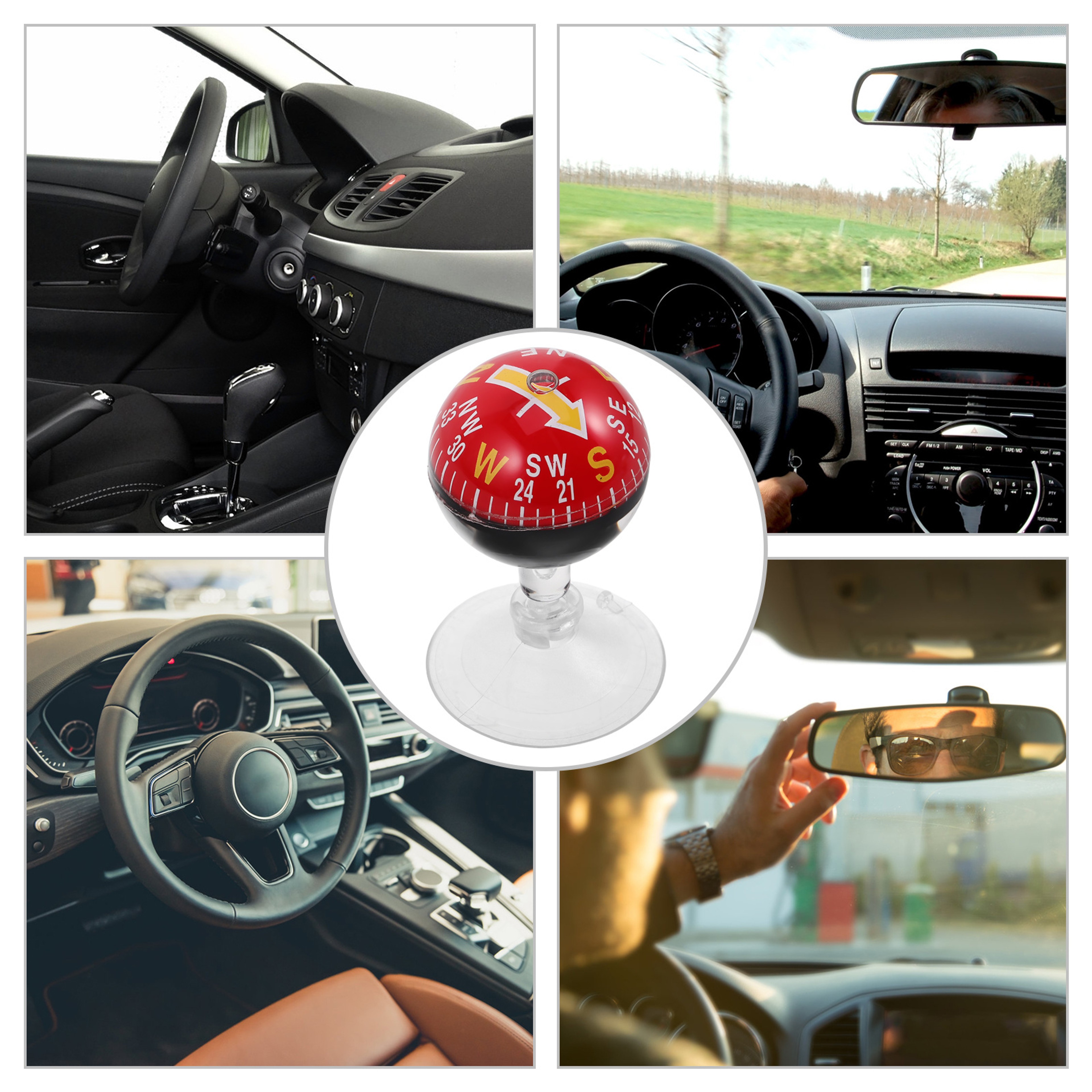 Car Dashboard Compass With Portable Suction Cup Compass 5